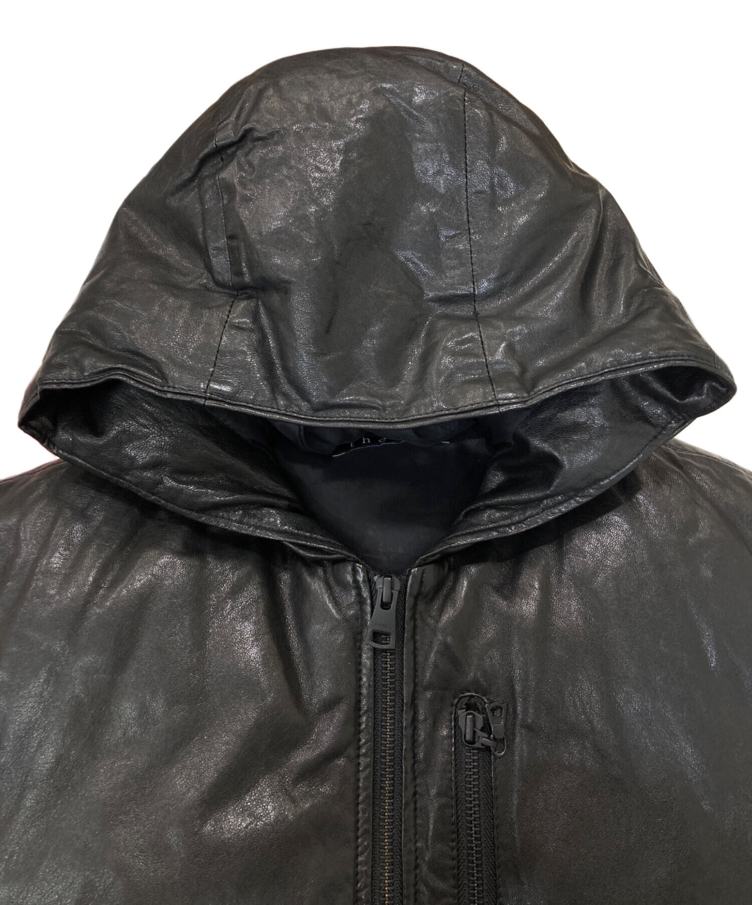 中古・古着通販】theory (セオリー) レザーダウンベスト ブラック