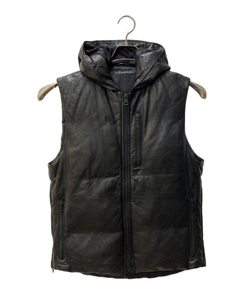中古・古着通販】theory (セオリー) レザーダウンベスト ブラック