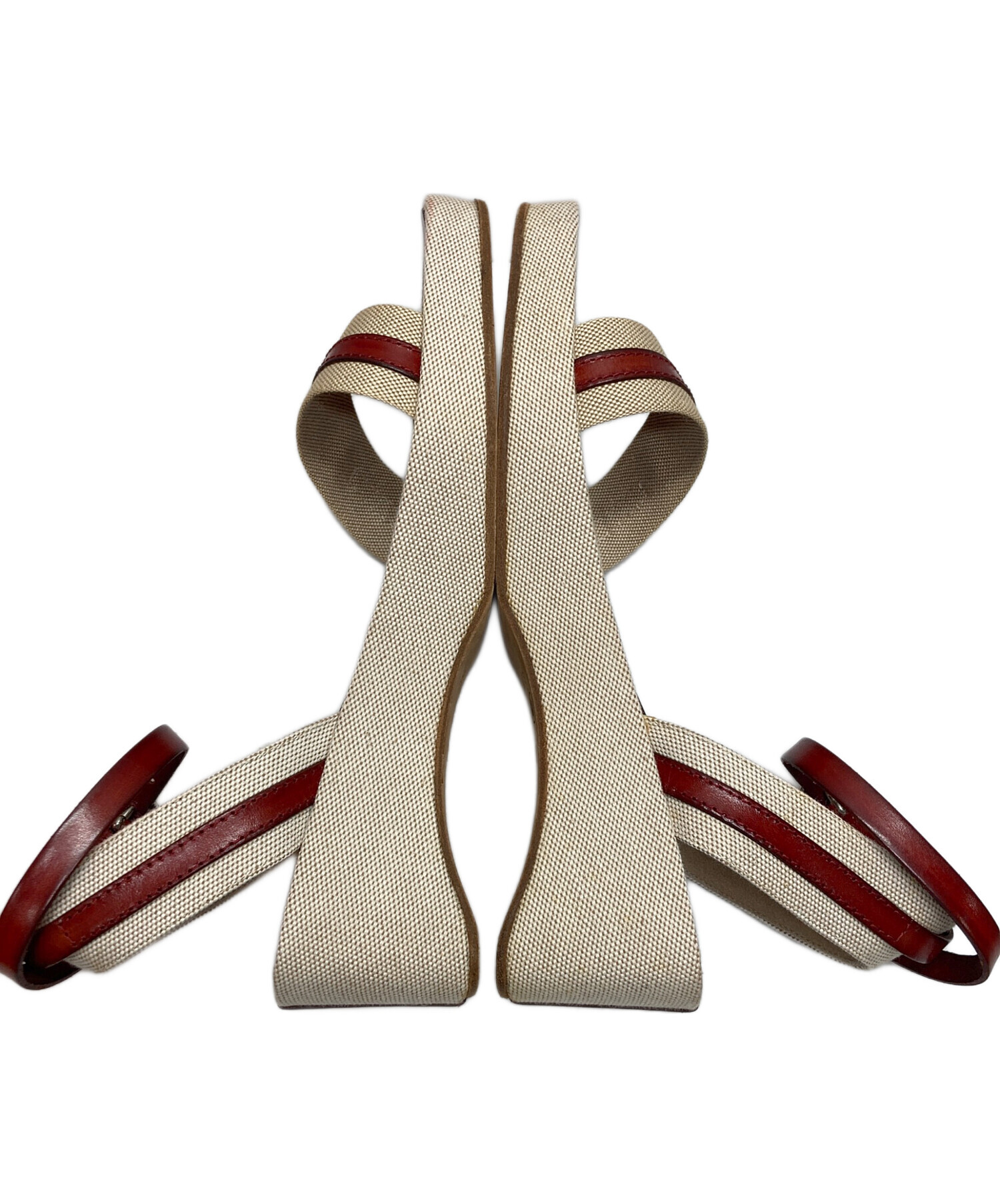 中古・古着通販】HERMES (エルメス) ウェッジソールサンダル レッド