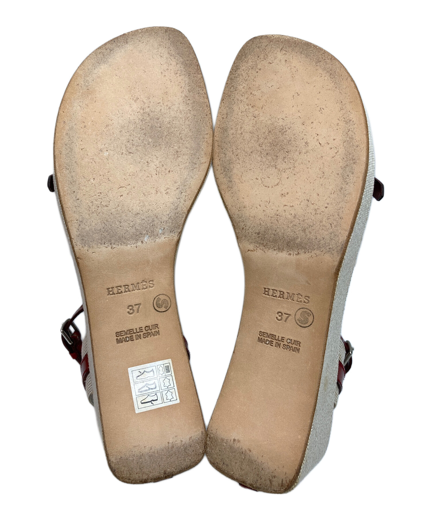 中古・古着通販】HERMES (エルメス) ウェッジソールサンダル レッド