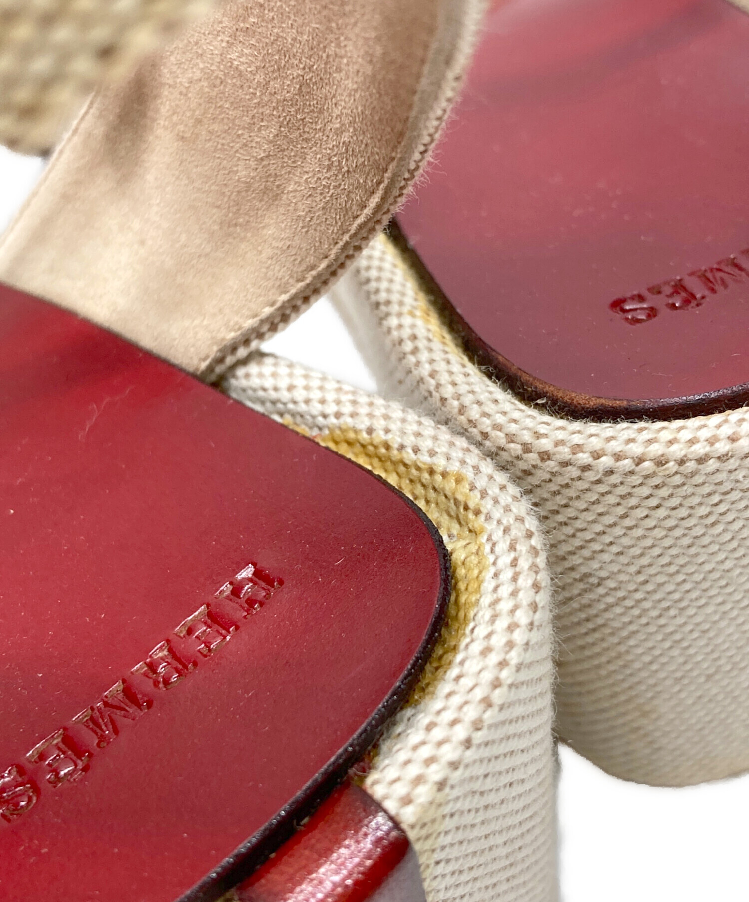 中古・古着通販】HERMES (エルメス) ウェッジソールサンダル レッド