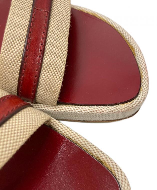 中古・古着通販】HERMES (エルメス) ウェッジソールサンダル レッド