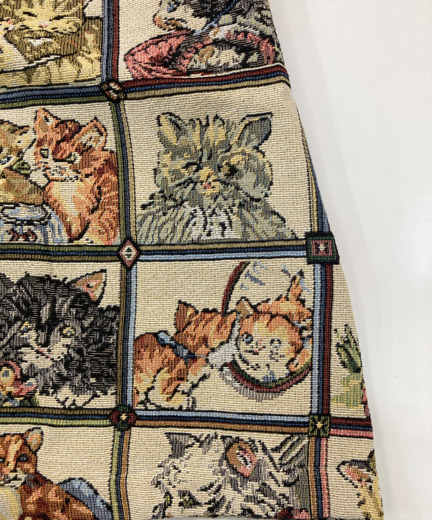 中古・古着通販】mmts (マミタス) 猫ジャガードスカート ベージュ