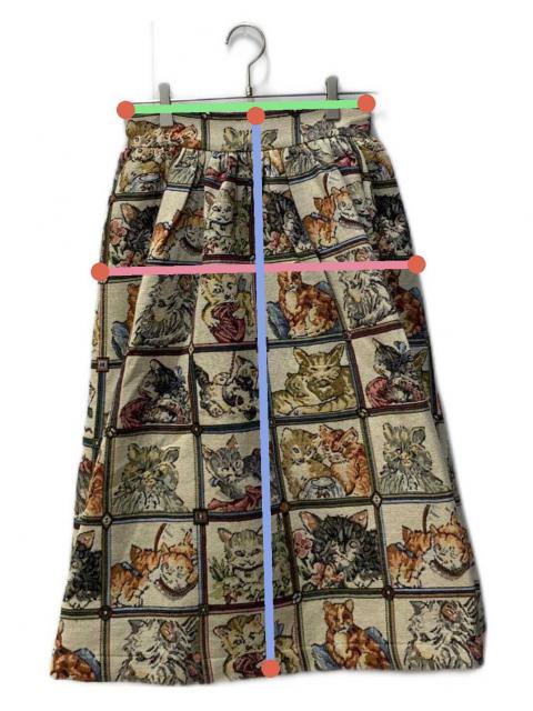 中古・古着通販】mmts (マミタス) 猫ジャガードスカート ベージュ