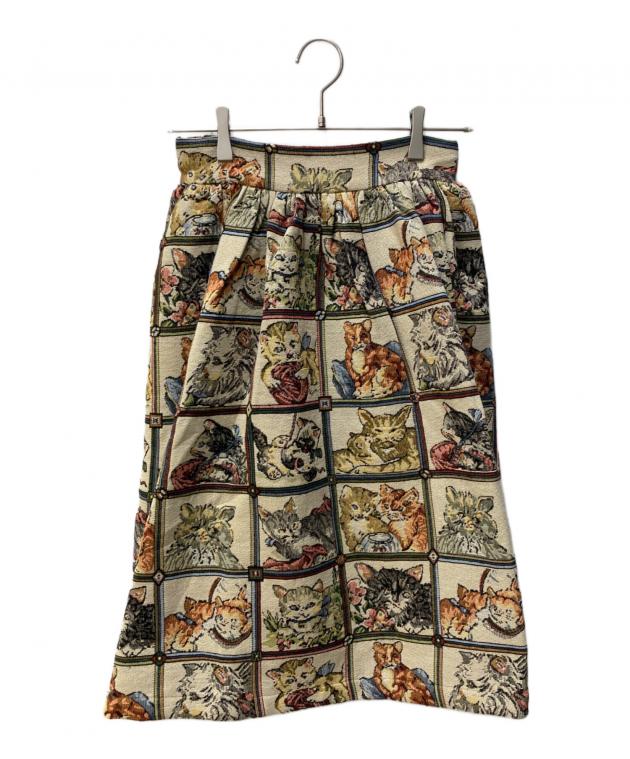 中古・古着通販】mmts (マミタス) 猫ジャガードスカート ベージュ
