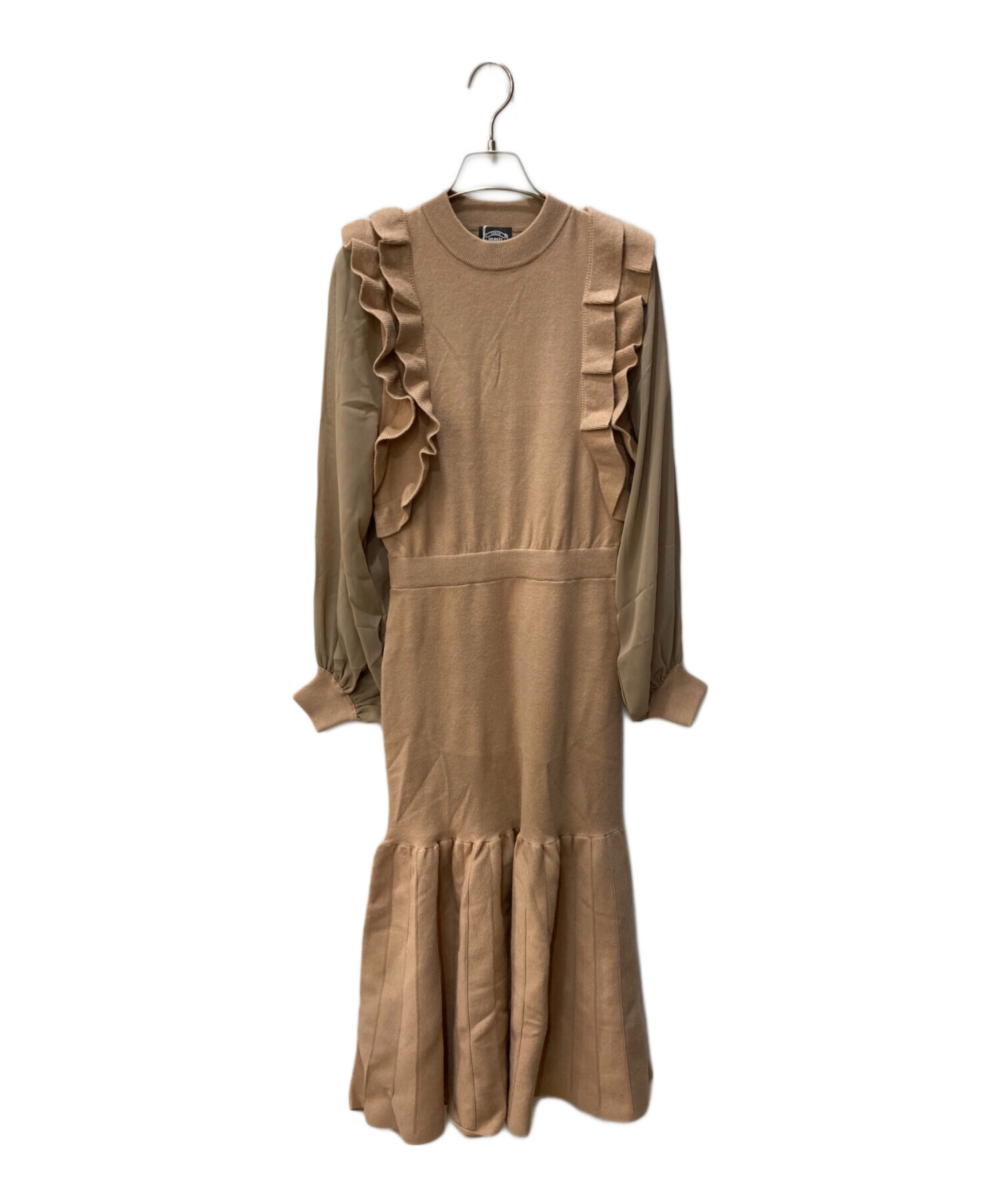 中古・古着通販】mmts (マミタス) ニットワンピース ブラウン サイズ:M