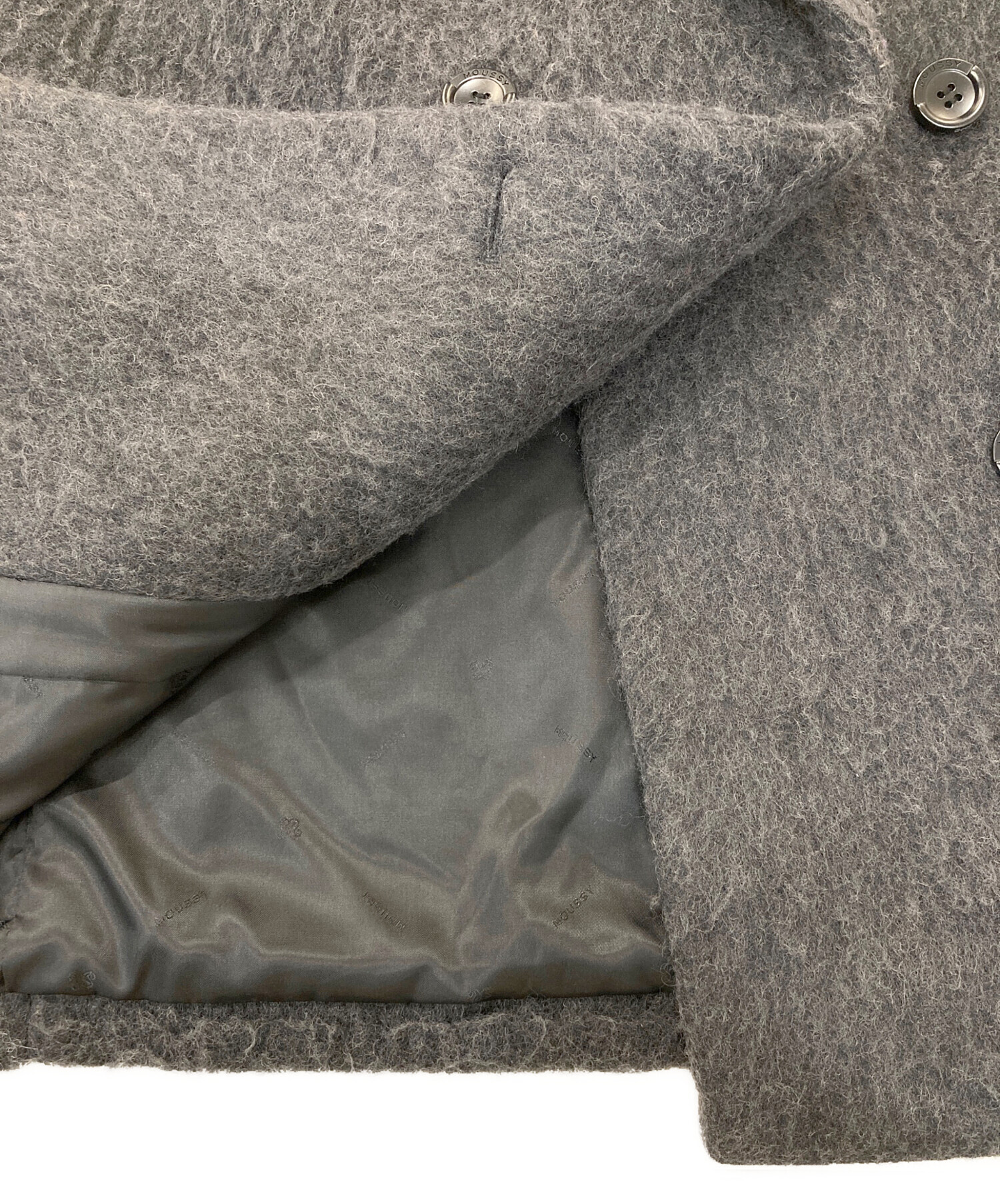 中古・古着通販】moussy (マウジー) ウールコート グレー サイズ:1 