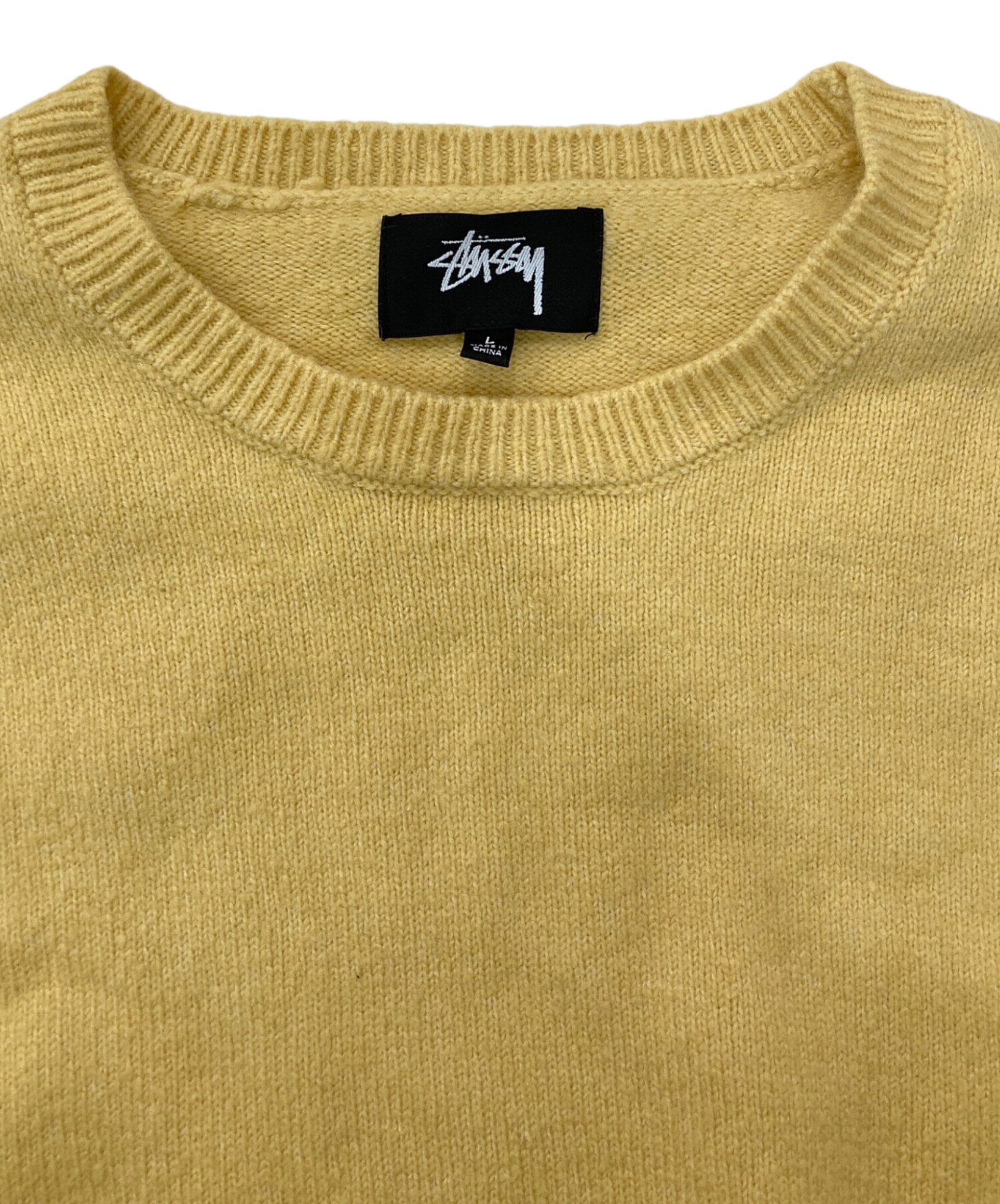 中古・古着通販】stussy (ステューシー) ロゴプリントニット イエロー