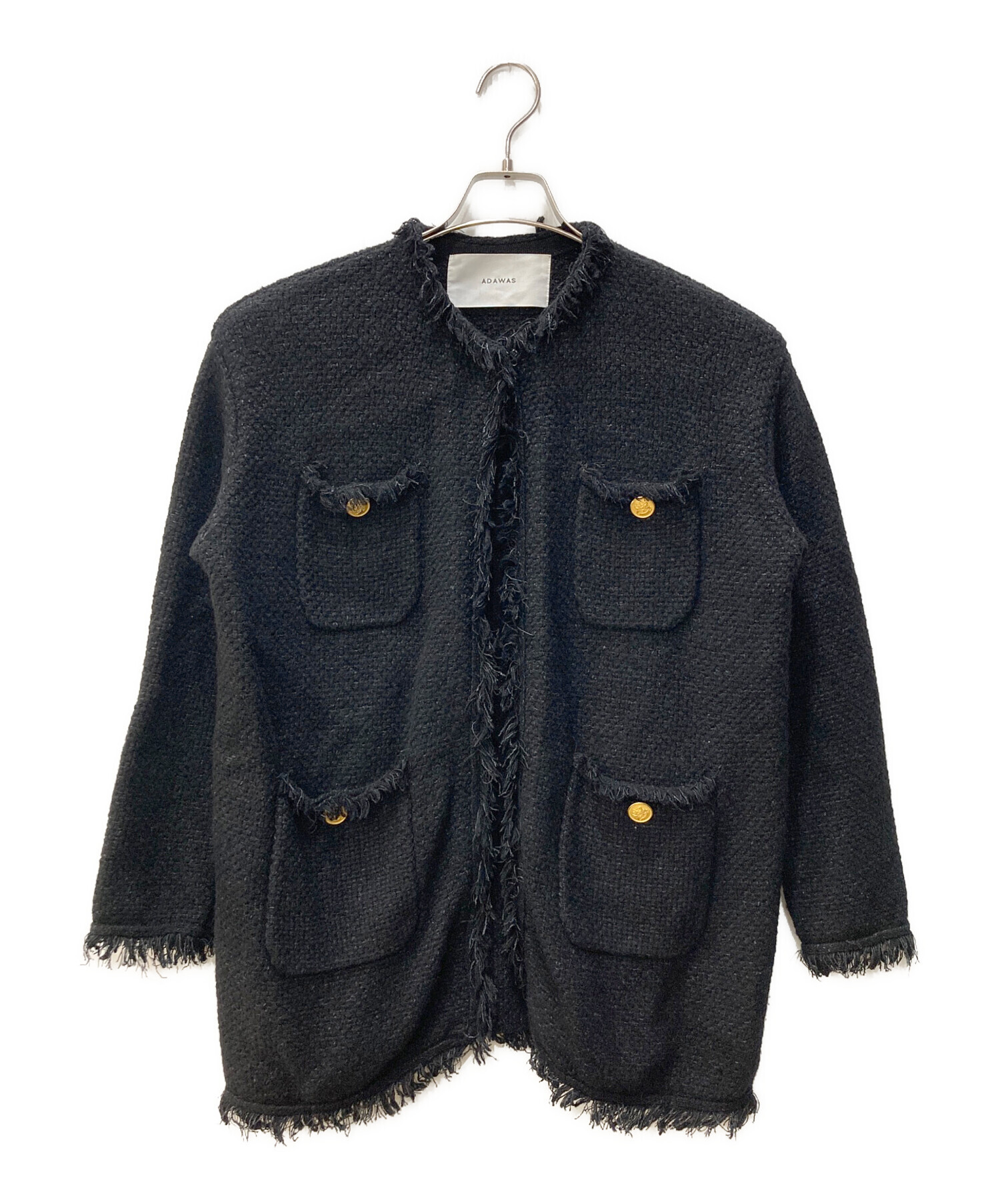 ADAWASニットツイード4ポケットジャケット 中古・古着通販】ADAWAS (アダワス) ニットツイード 4ポケット