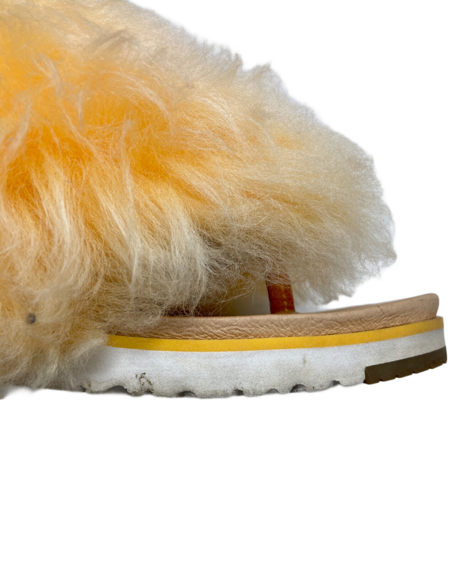 中古・古着通販】UGG (アグ) ファーサンダル オレンジ サイズ:25cm
