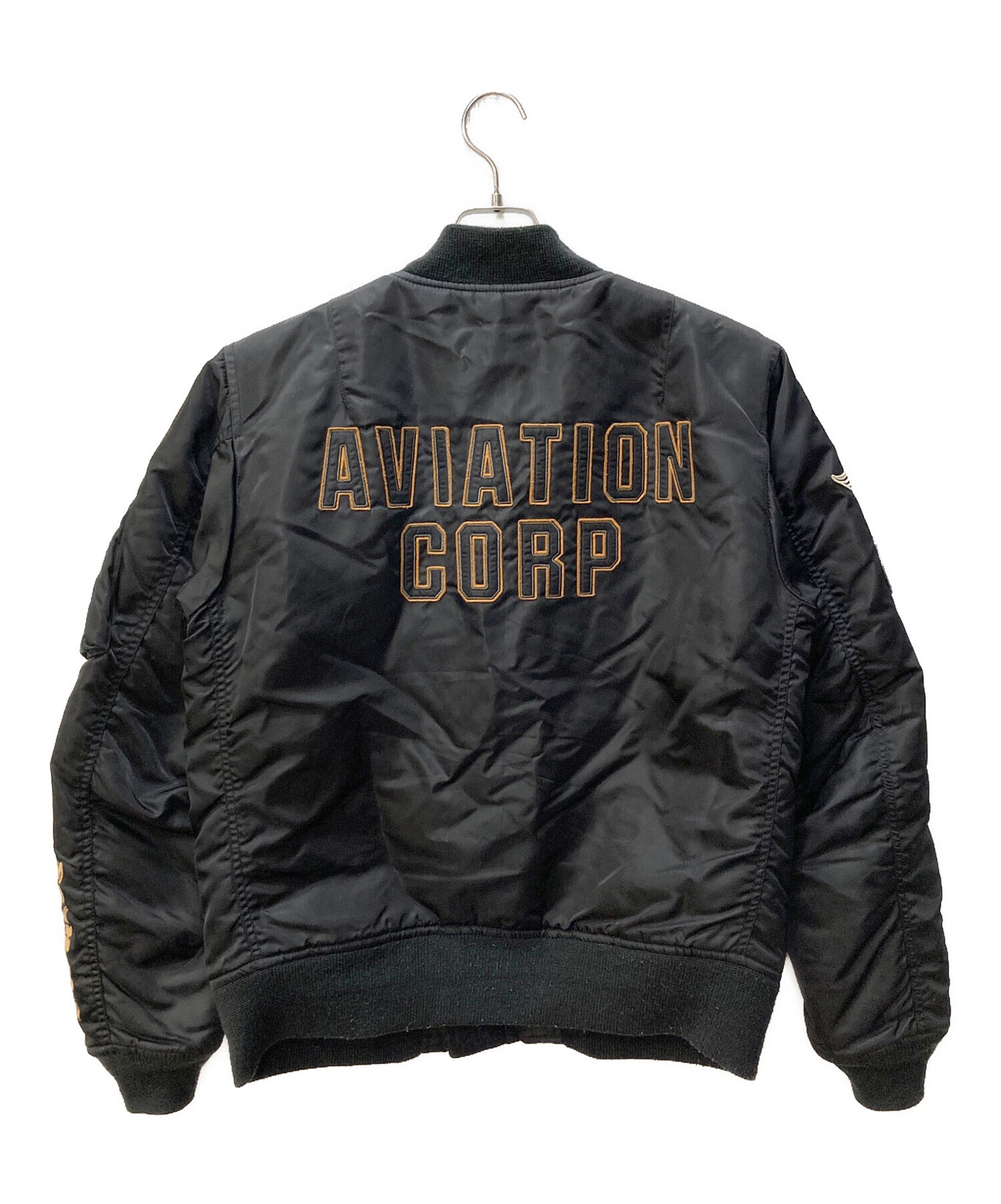 ○★新品未使用　AVIREX　TAPING MA-1 フライトジャケット　L　黒 新品未使用 AVIREX（アヴィレックス） TAPING MA-1 フライトジャケット