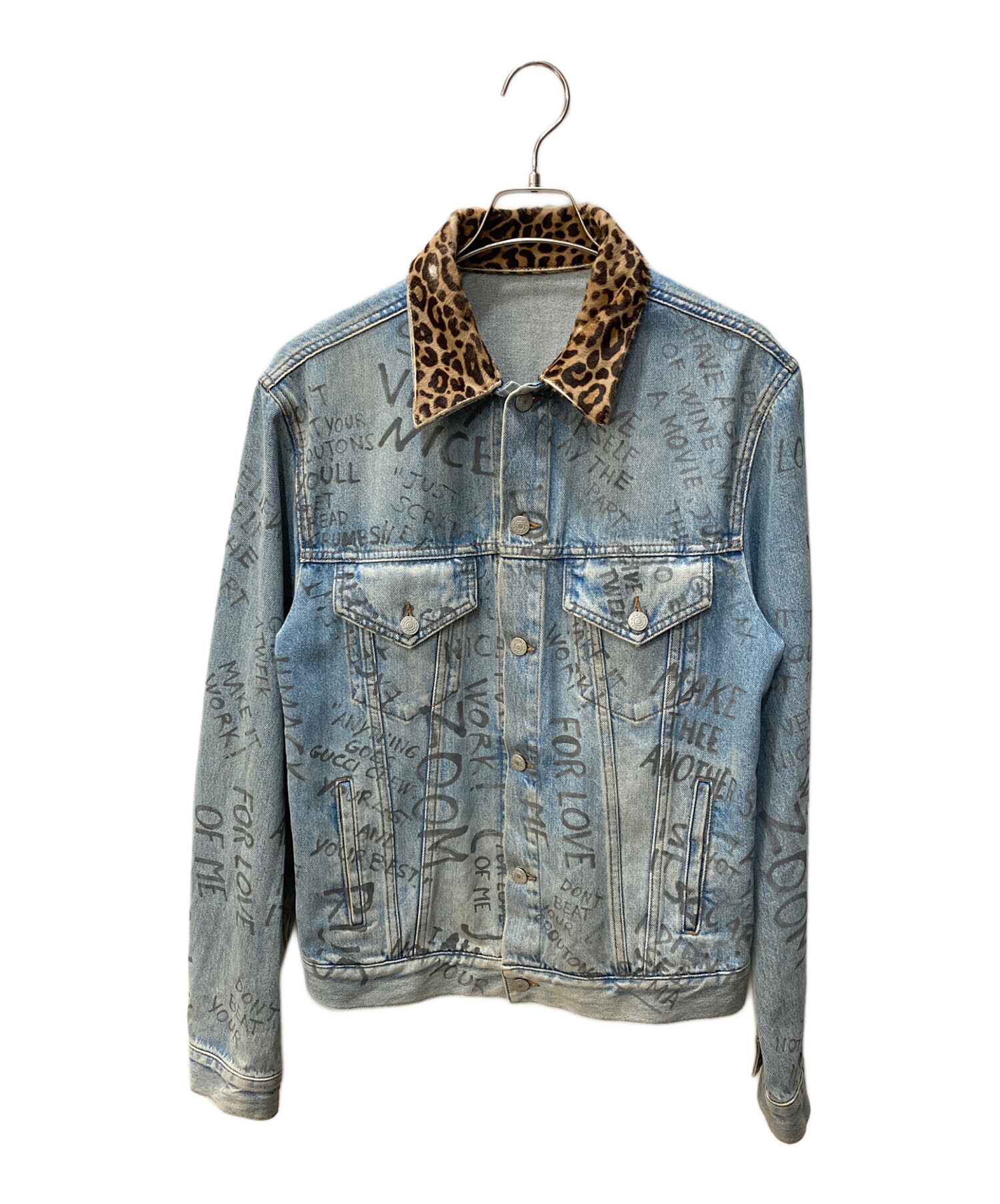 中古・古着通販】GUCCI (グッチ) レオパード切替デニムジャケット