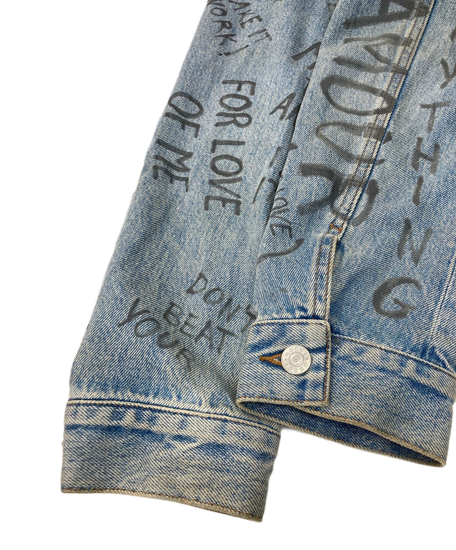 中古・古着通販】GUCCI (グッチ) レオパード切替デニムジャケット