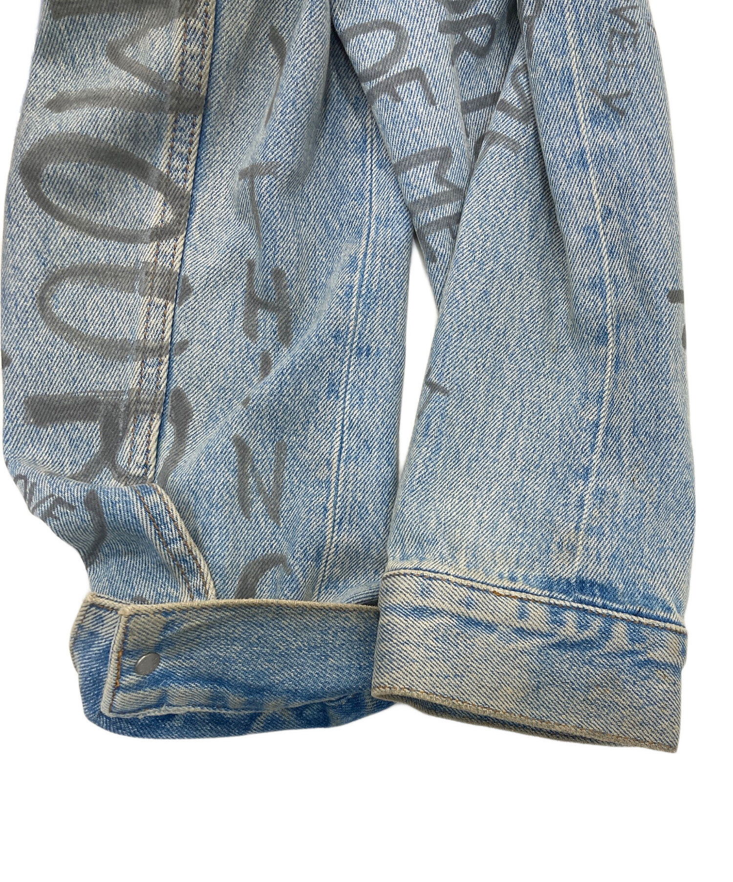 GUCCI　グッチ　レオパード切替ペイントデニムジャケット GUCCIグッチレオパード切替ペイントデニムジャケット