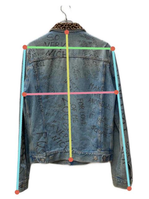 中古・古着通販】GUCCI (グッチ) レオパード切替デニムジャケット