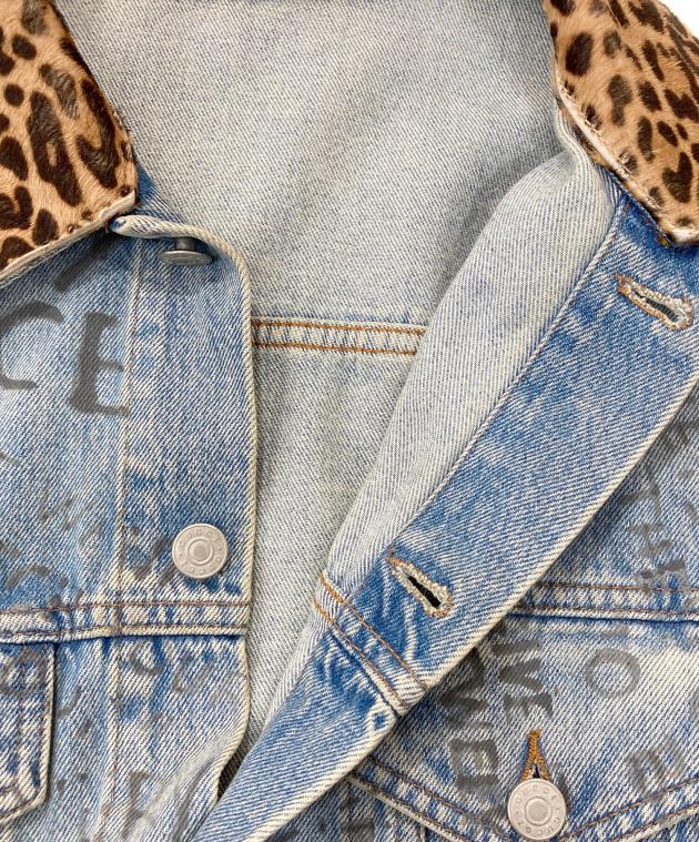 中古・古着通販】GUCCI (グッチ) レオパード切替デニムジャケット