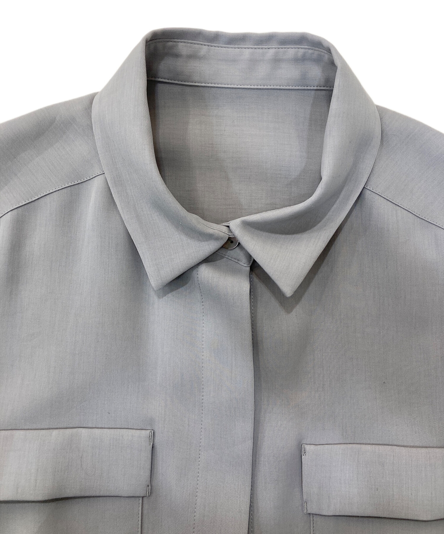 中古・古着通販】SOEJU (ソージュ) ロングシャツワンピース グレー