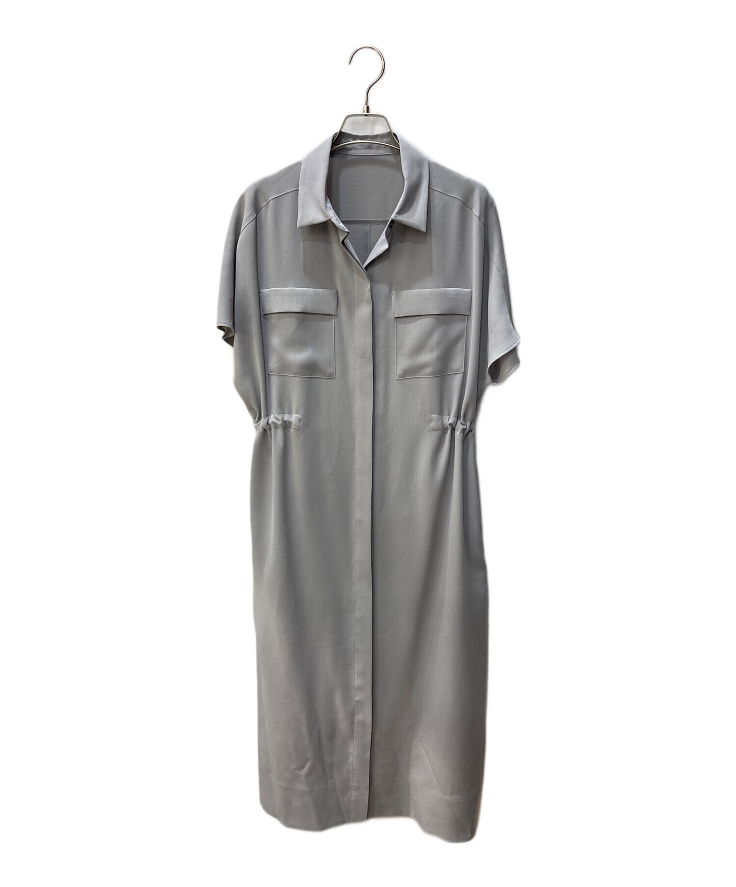 【ソージュ】　ロングシャツワンピース　半袖　新品　Mサイズ グレー 中古・古着通販】SOEJU (ソージュ) ロングシャツワンピース グレー