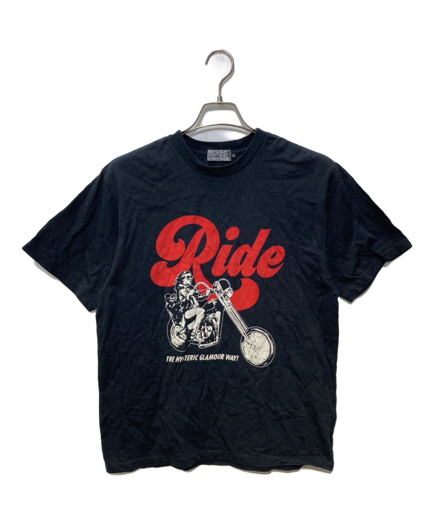 レア Hysteric Glamour ブラック Tシャツ 古着 中古・古着通販】Hysteric Glamour (ヒステリックグラマー) RIDE A