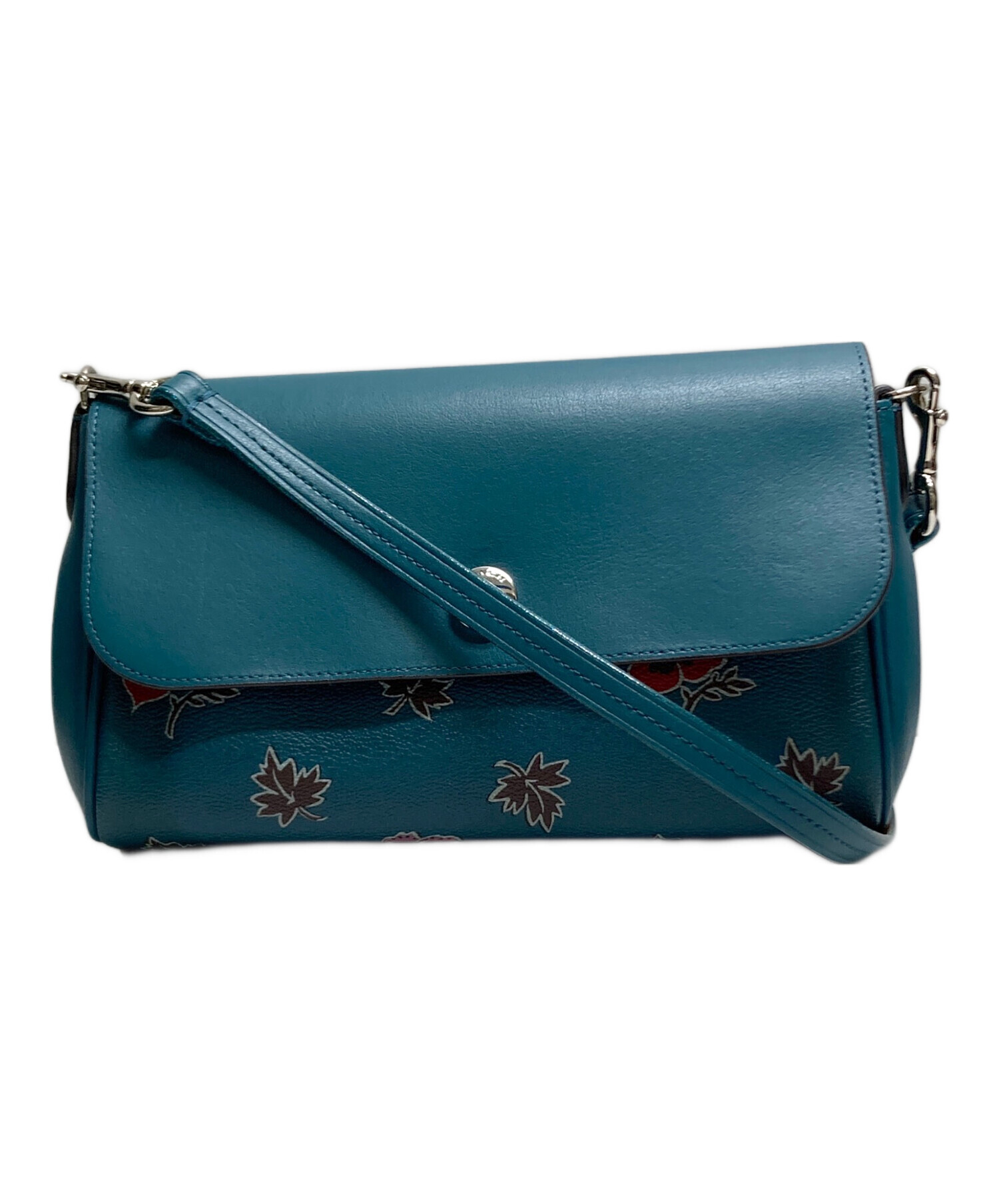 中古・古着通販】COACH (コーチ) フラワーショルダーバッグ グリーン 