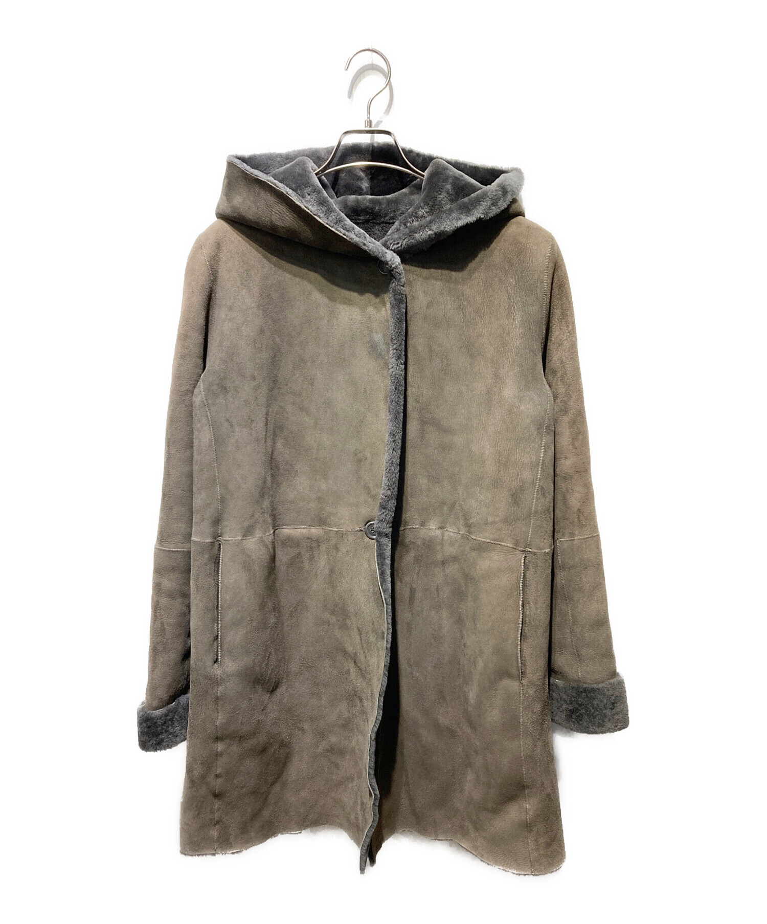中古・古着通販】unknown (アンノーン) ムートンコート グレー サイズ 