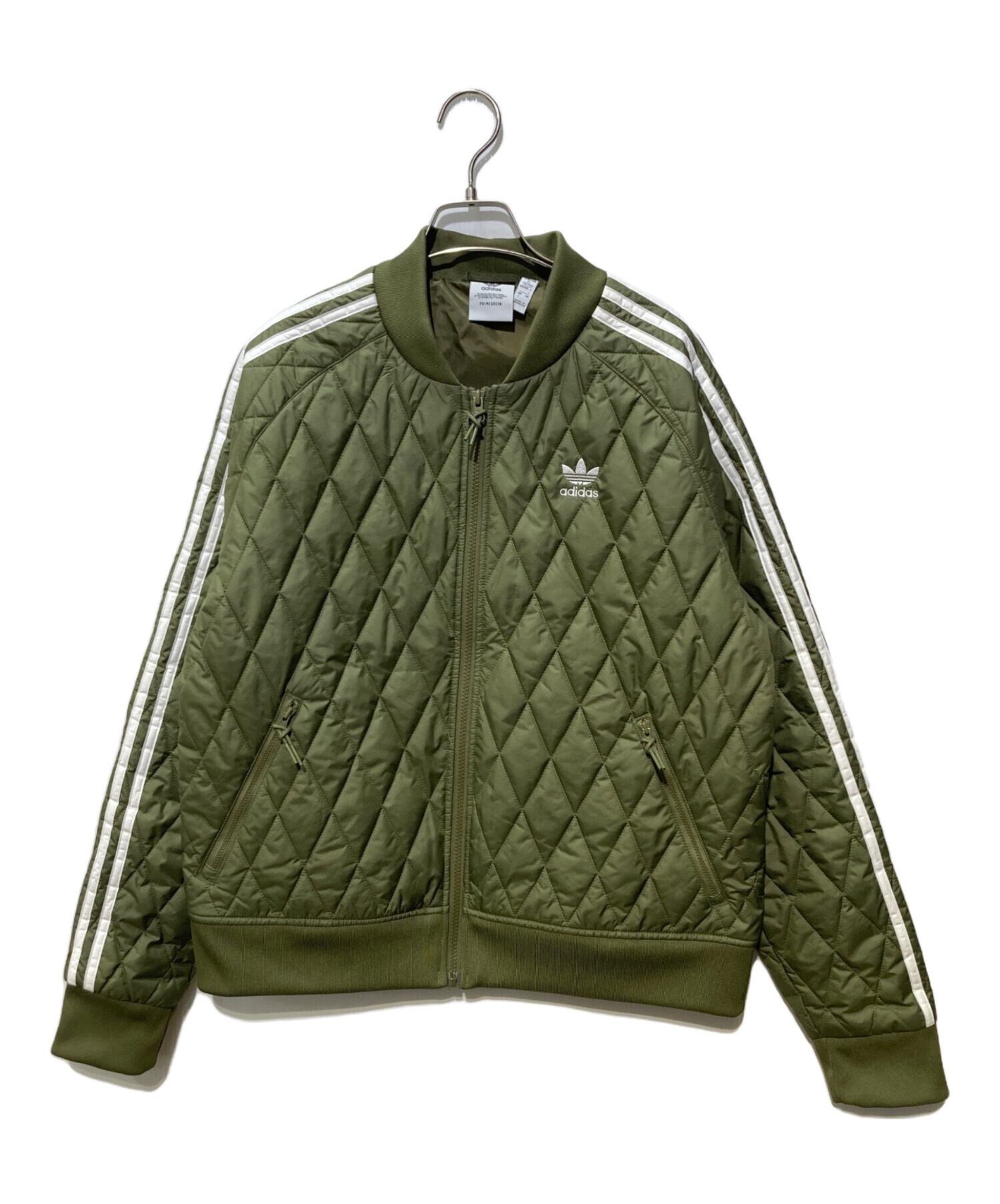  オリーブグリーン キルティングジャケット ASIA S 中古・古着通販】adidas (アディダス) キルティングジャケット