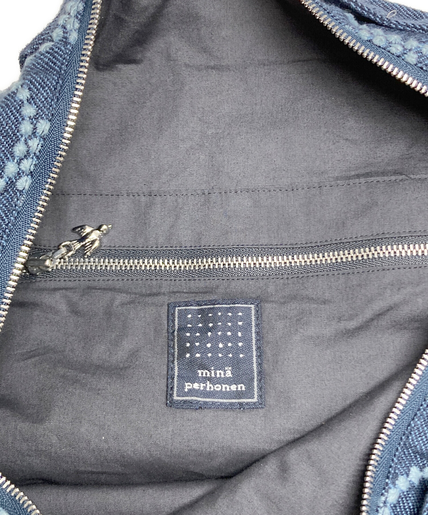 ハンドメイド ミナペルホネン 紺 tambourine ブルゾン❣中古 中古