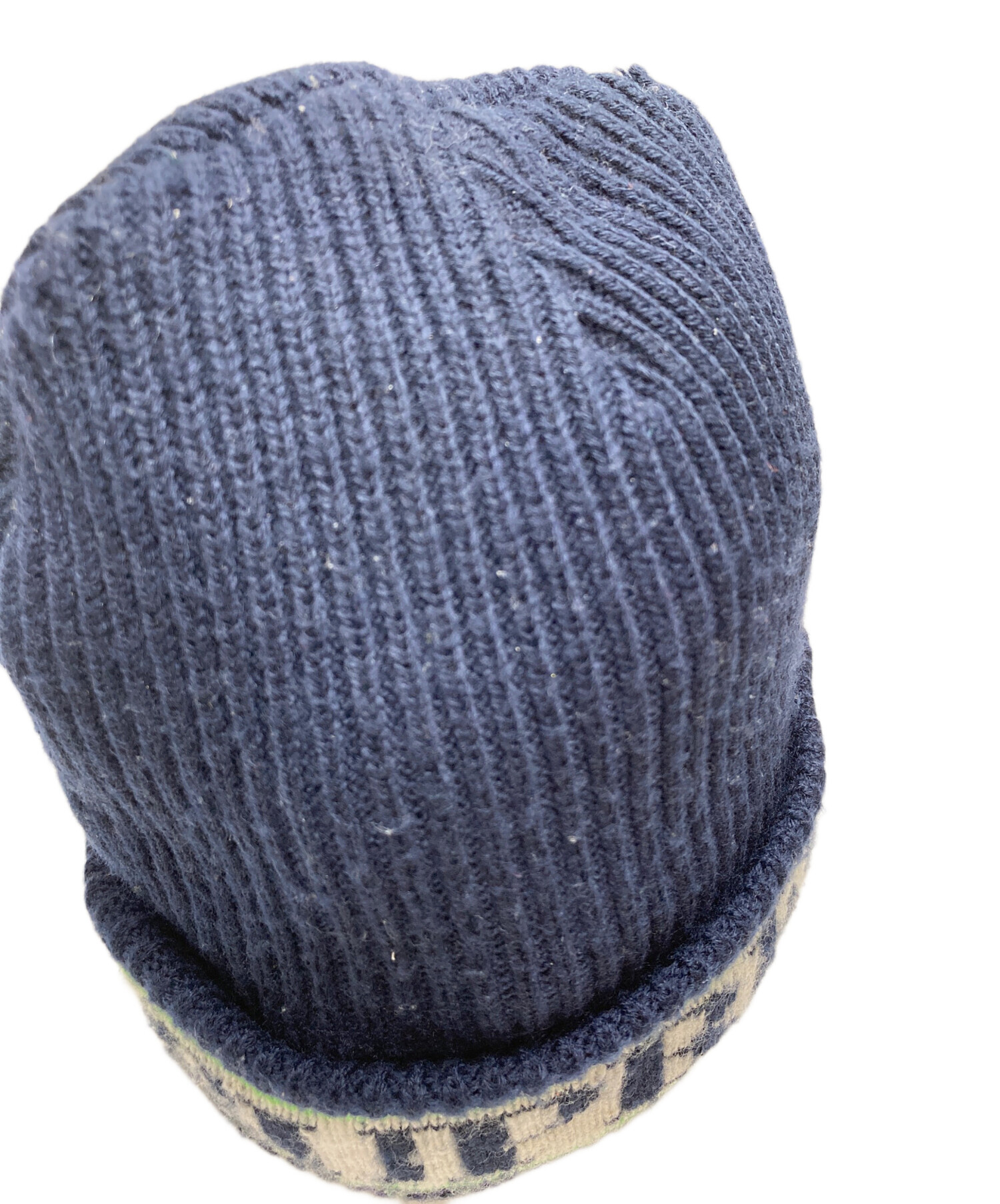 中古・古着通販】SUPREME (シュプリーム) Cuff Logo Beanie ネイビー