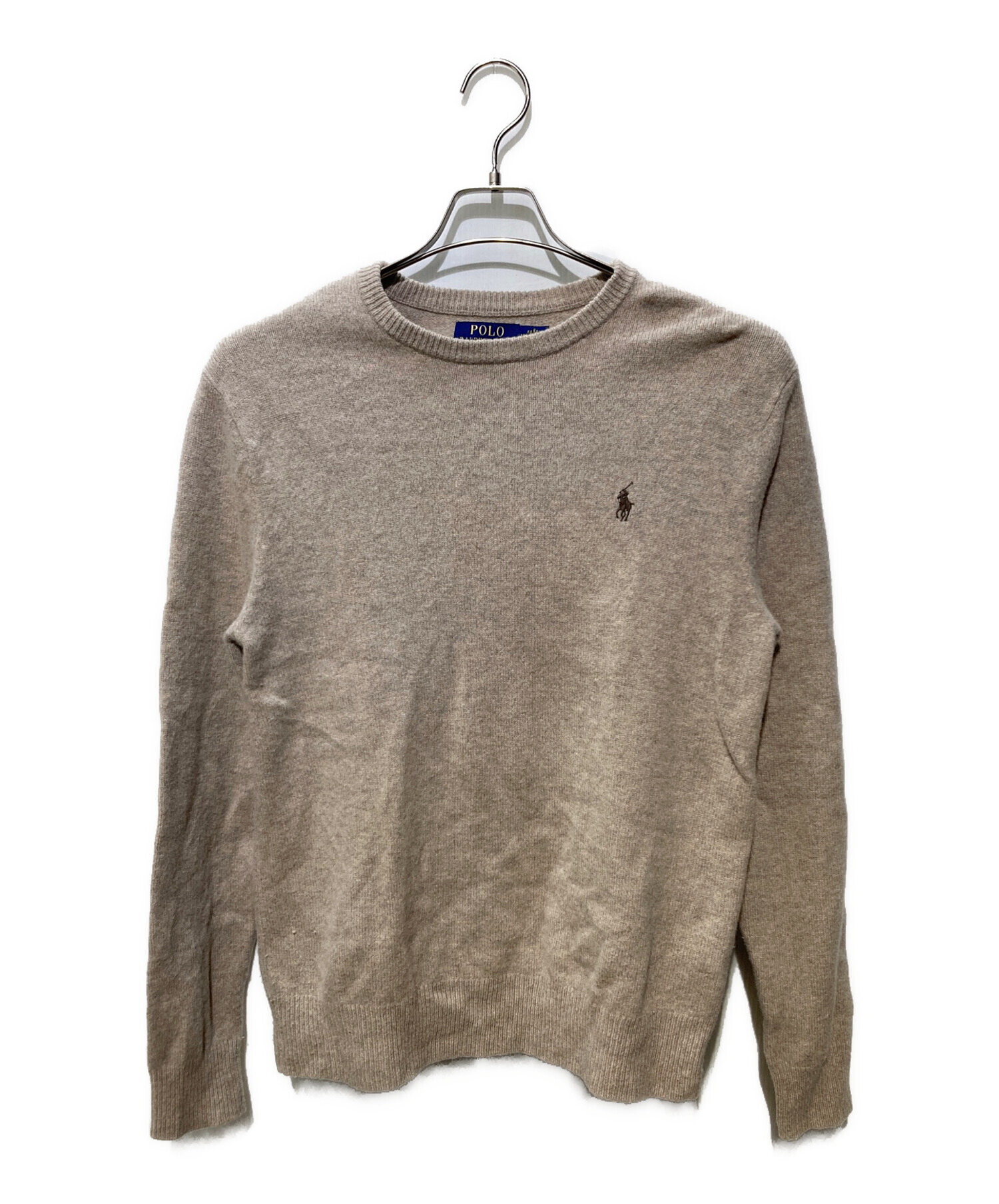 POLO RALPH LAUREN ベージュ クルーネック M 中古・古着通販】POLO RALPH LAUREN (ポロ・ラルフローレン) クルー