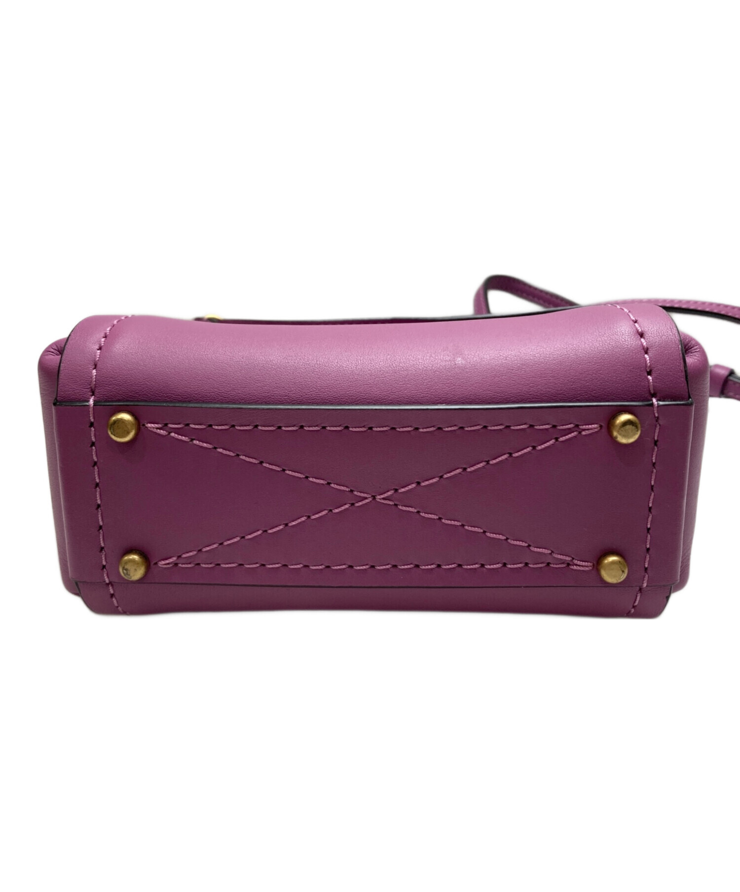 百貨店限定✨希少色 美品 コーチ ショルダーバッグ バイオレットピンク 逆台形型 中古・古着通販】COACH (コーチ) ショルダーバッグ バイオレット