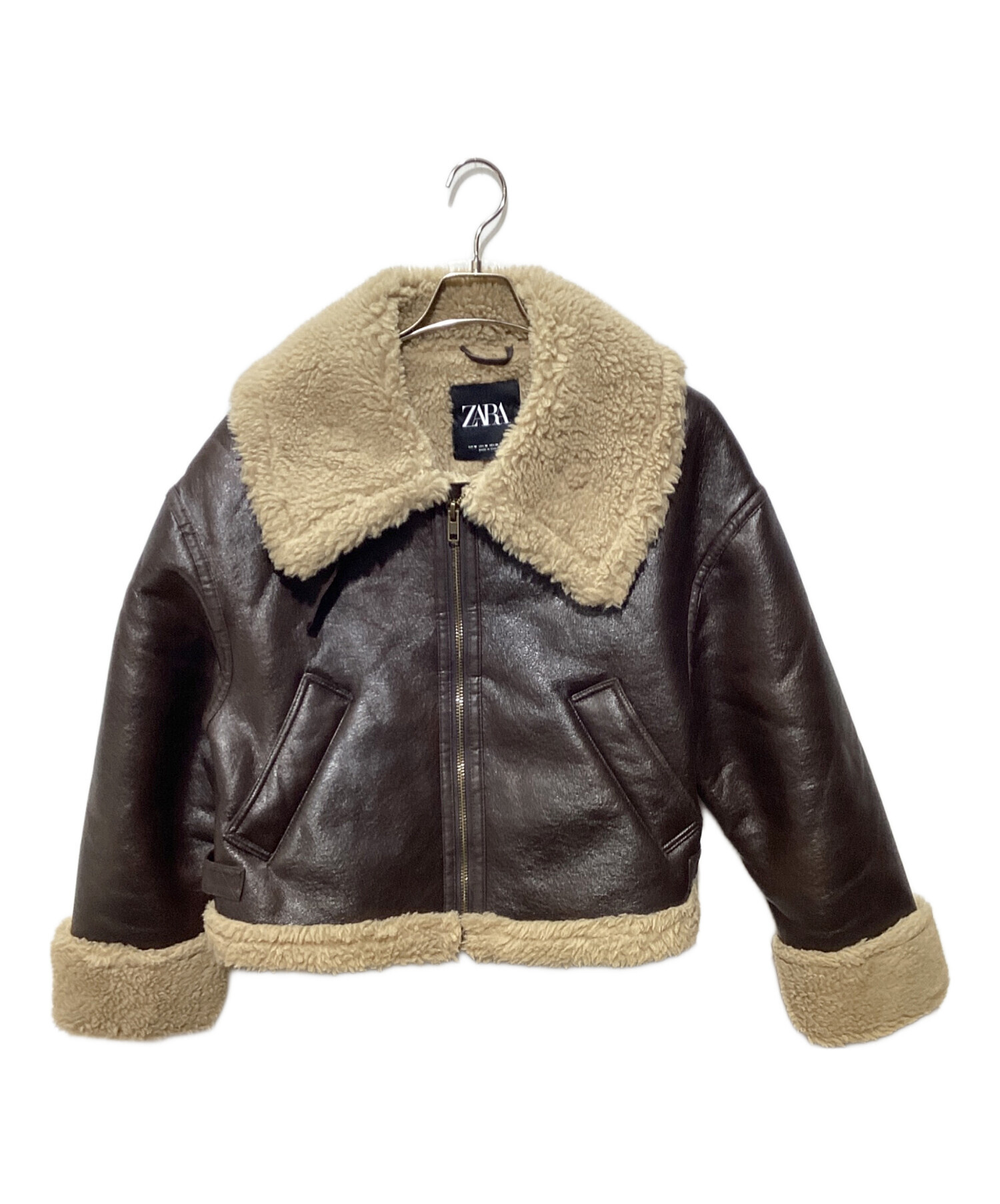 中古・古着通販】ZARA (ザラ) エコムートンジャケット ブラウン サイズ