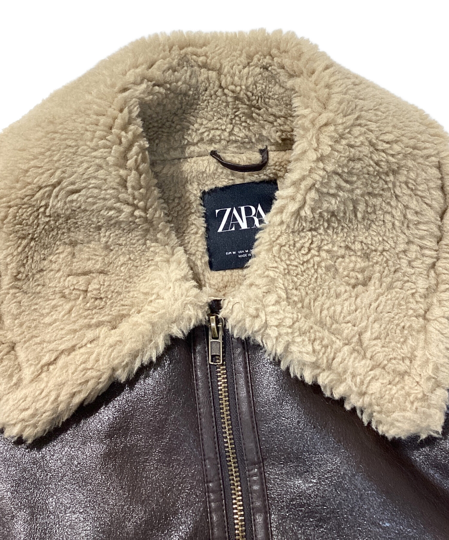 中古・古着通販】ZARA (ザラ) エコムートンジャケット ブラウン サイズ