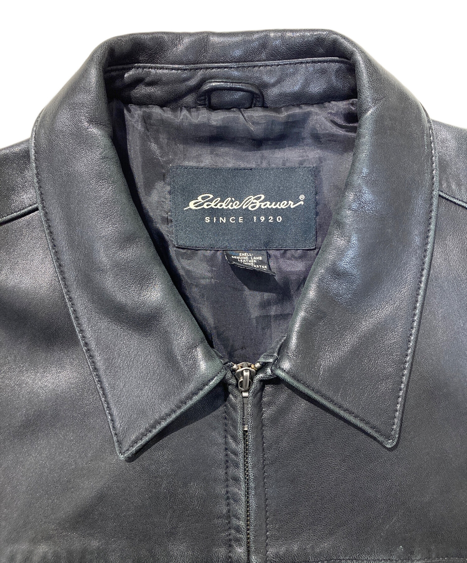Eddie Bauer レザージャケット XS ブラック　シェリー 中古・古着通販】Eddie Bauer (エディーバウアー) LEGEND レザー