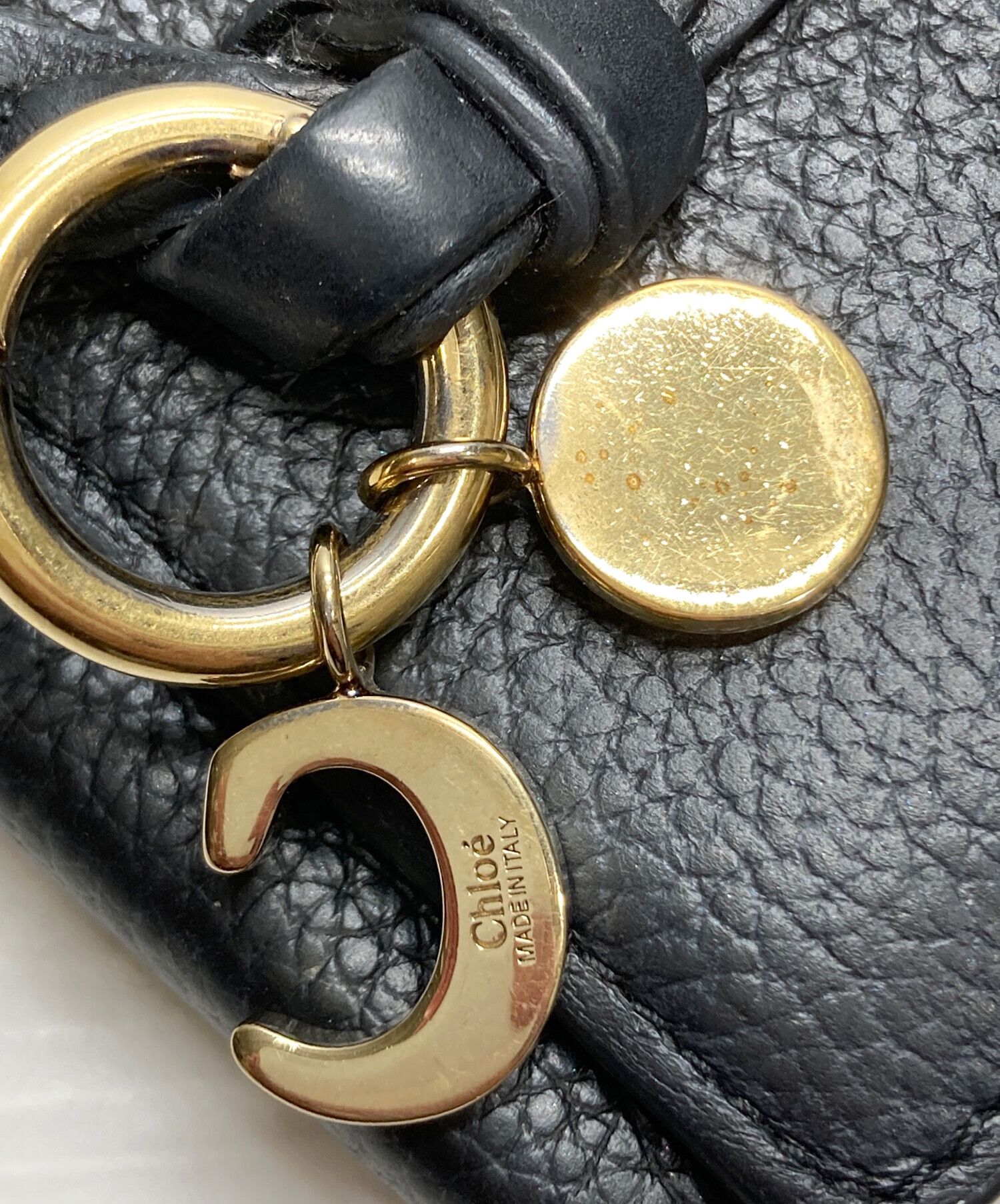 【新品、未使用】Chloe クロエ ３つ折り財布 ブラック コンパクト 金具 Chloe（クロエ） ALPHABET SMALL TRIFOLD WALLET 三つ折り財布