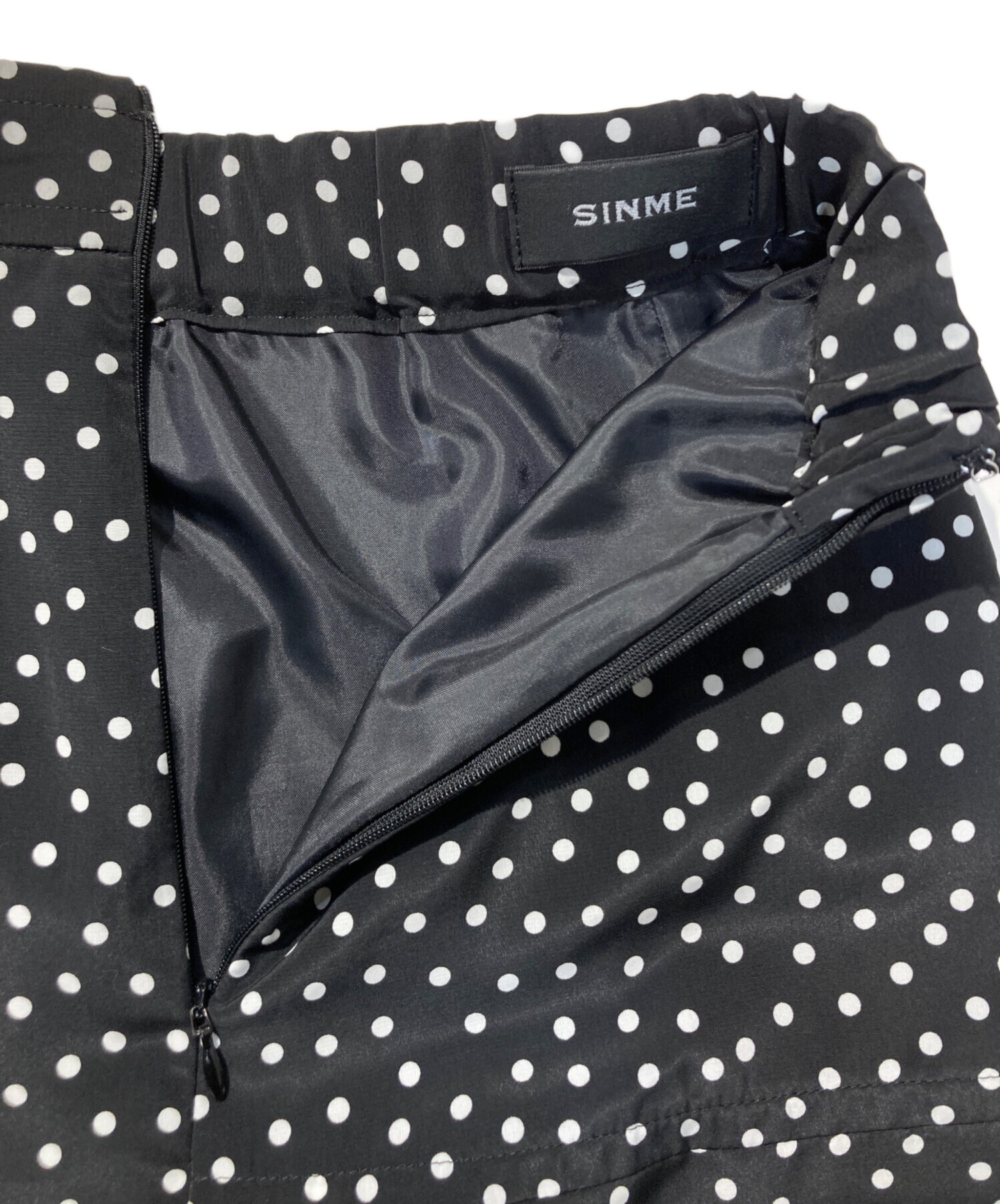 中古・古着通販】SINME (シンメ) ドットフレアスカート ブラック