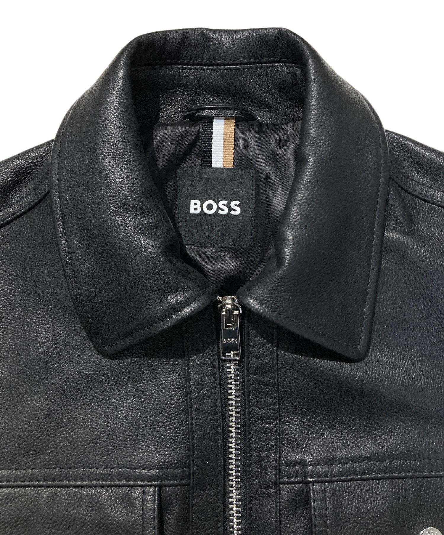 中古・古着通販】BOSS (ボス) Malto ラムレザージャケット ブラック