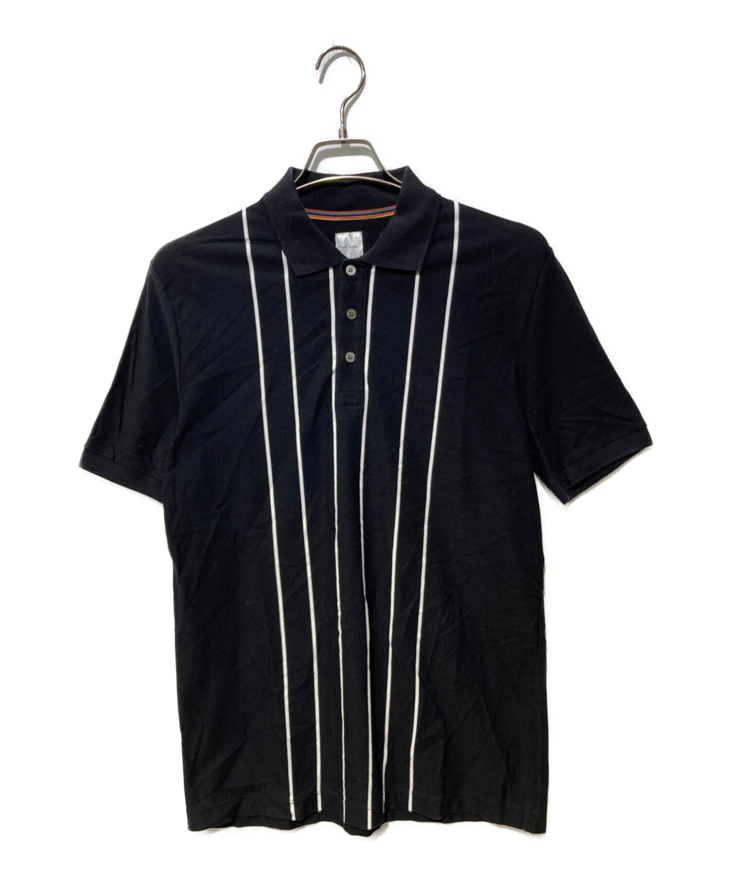 【美品】ポールスミス　黒　白　ストライプ　ポロシャツ　メンズ　レディース 中古・古着通販】Paul Smith (ポールスミス) ストライプポロシャツ