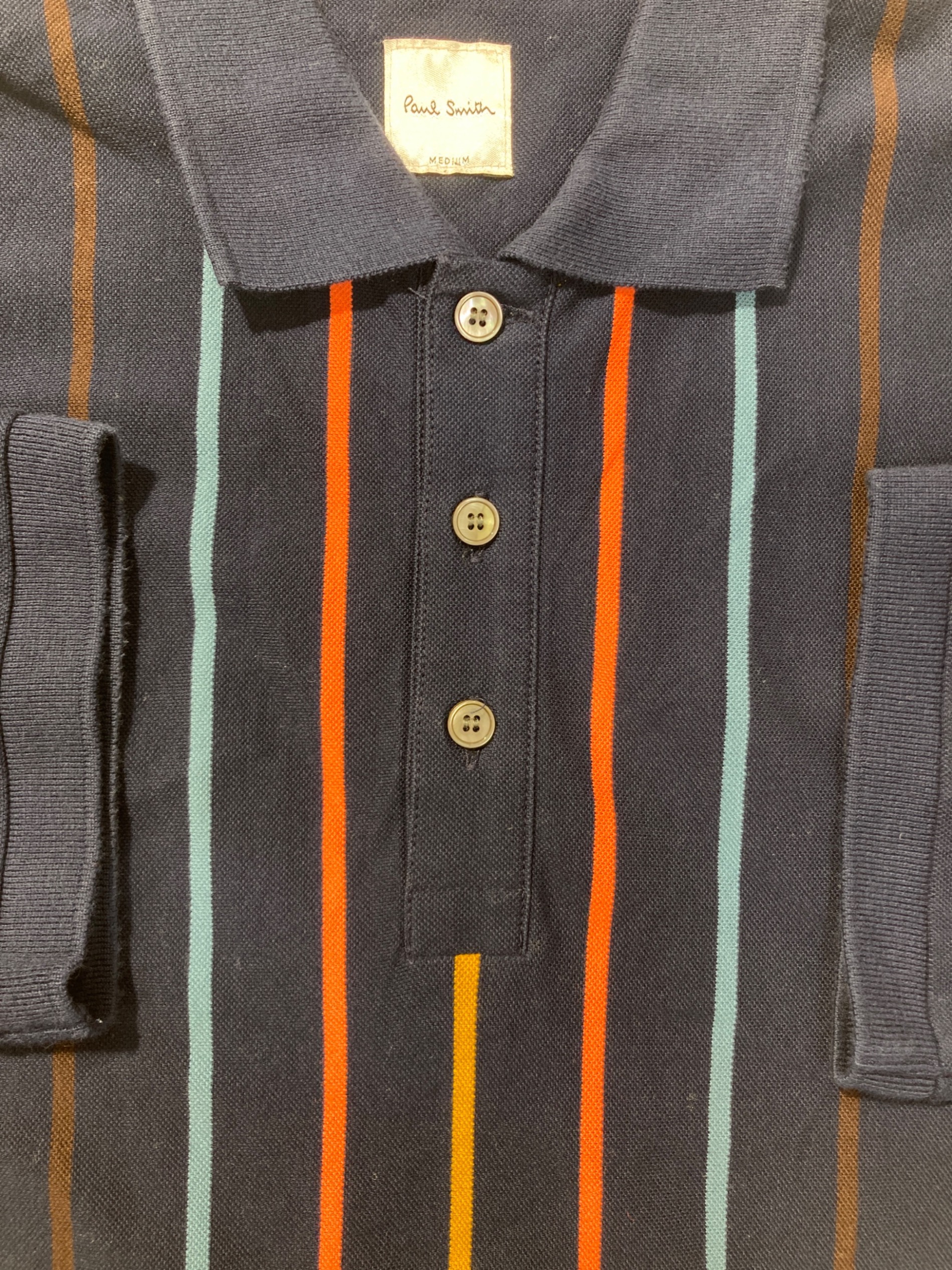 中古・古着通販】PAUL SMITH (ポールスミス) ストライプ半袖ポロシャツ