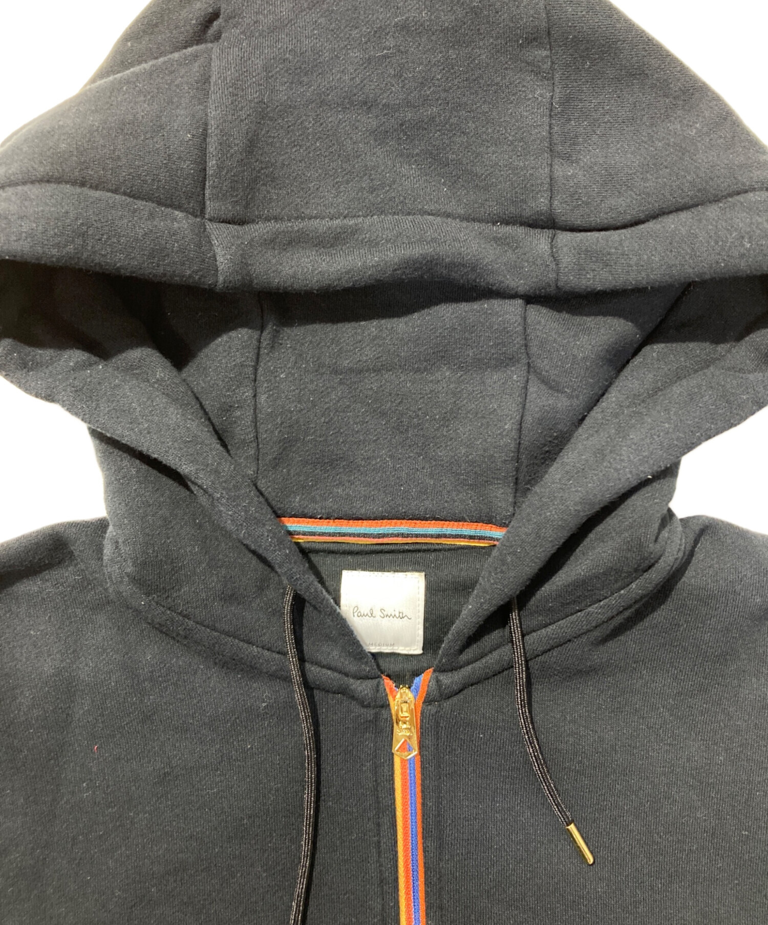 PaulSmith ss 刺繍入り黒フード パーカー 美品】Paul Smith ポールスミス カラフルな馬の刺繍パーカー Lサイズ
