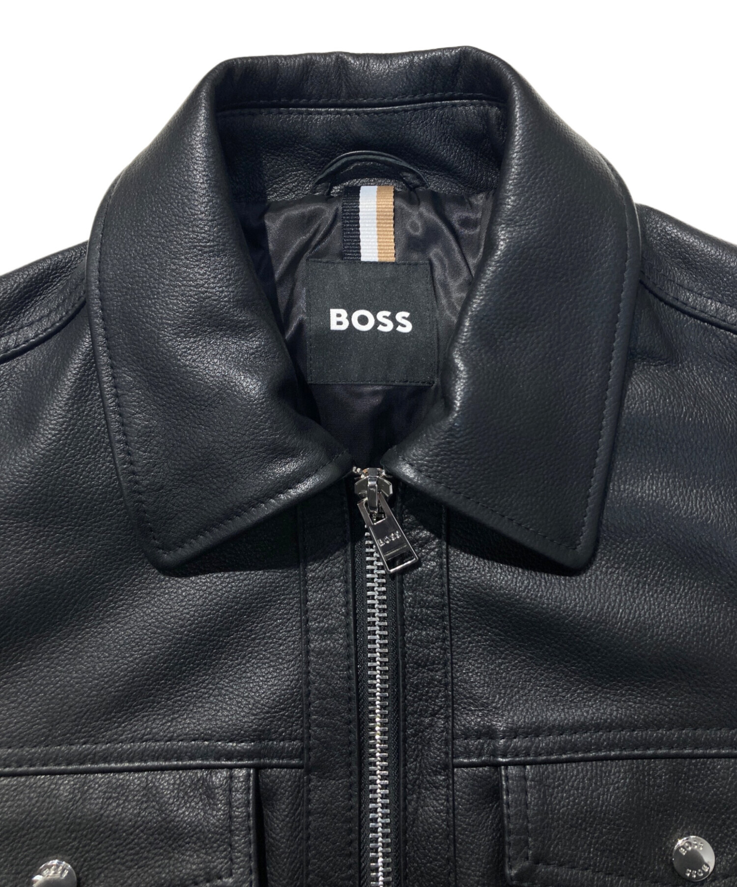 スギタロウBOSSレザージャケット2000年ミレニアム限定L 中古・古着通販】BOSS (ボス) Malto ラムレザージャケット ブラック