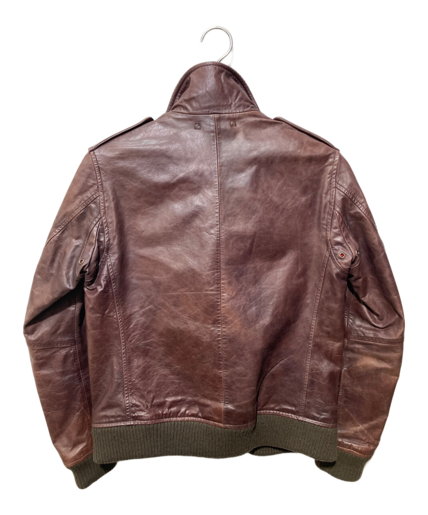 90s USA製 AVIREX ホースハイド レザージャケット ブラウン 馬革 中古・古着通販】AVIREX (アヴィレックス) ホースハイドレザー