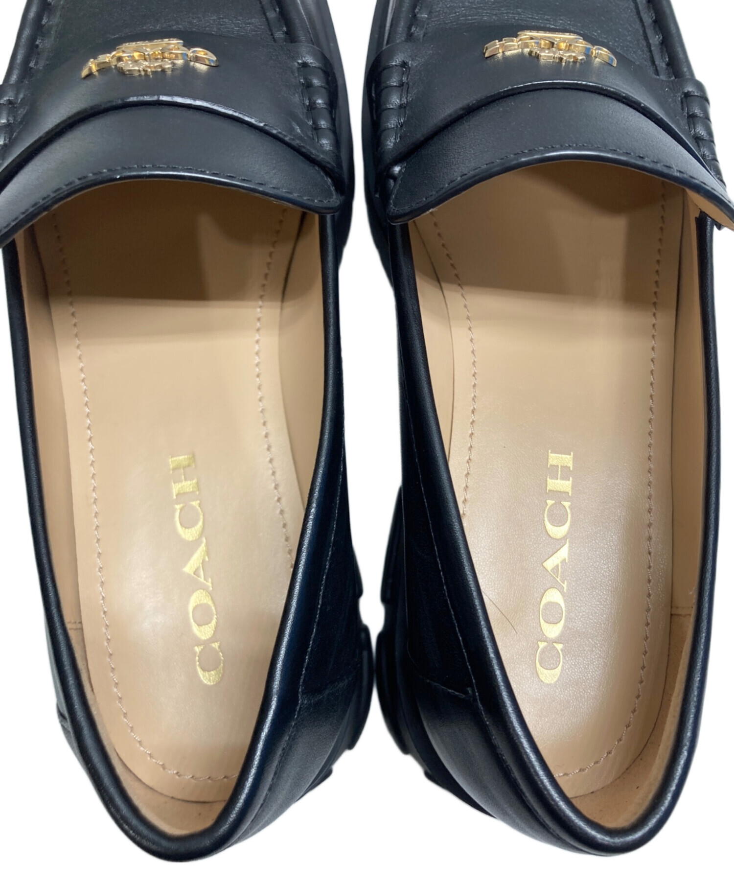 中古・古着通販】COACH (コーチ) ルーシーローファー ブラック サイズ