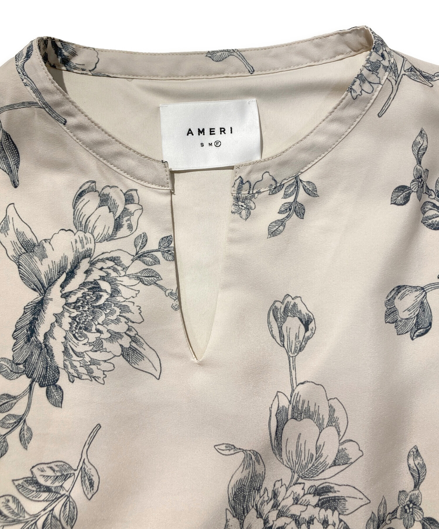 中古・古着通販】Ameri (アメリ) フラワープリントワンピース ホワイト 