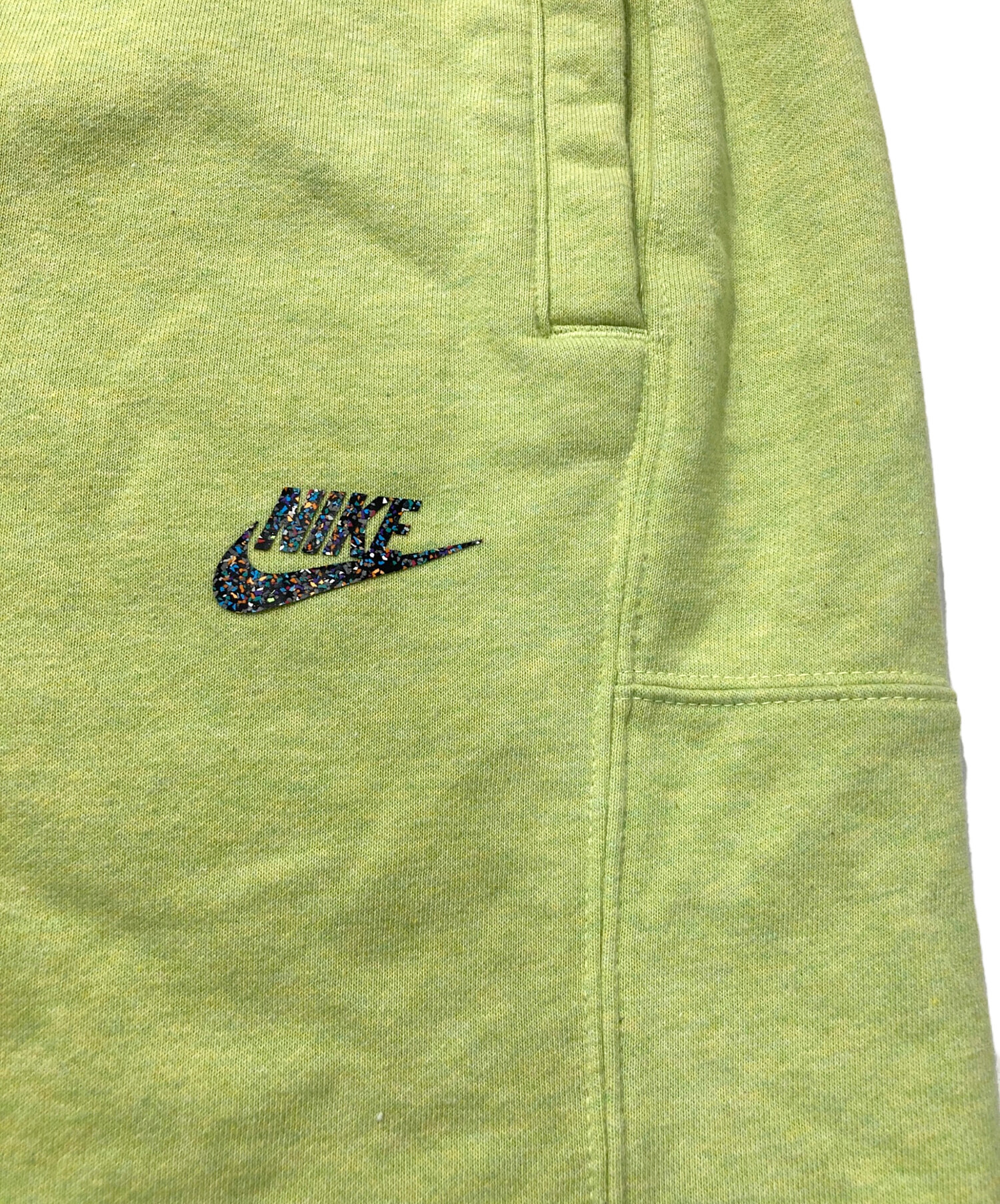 old Nike 90s フェードスウェット　ハーフパンツ 中古・古着通販】NIKE (ナイキ) スウェットハーフパンツ 黄緑 サイズ:L