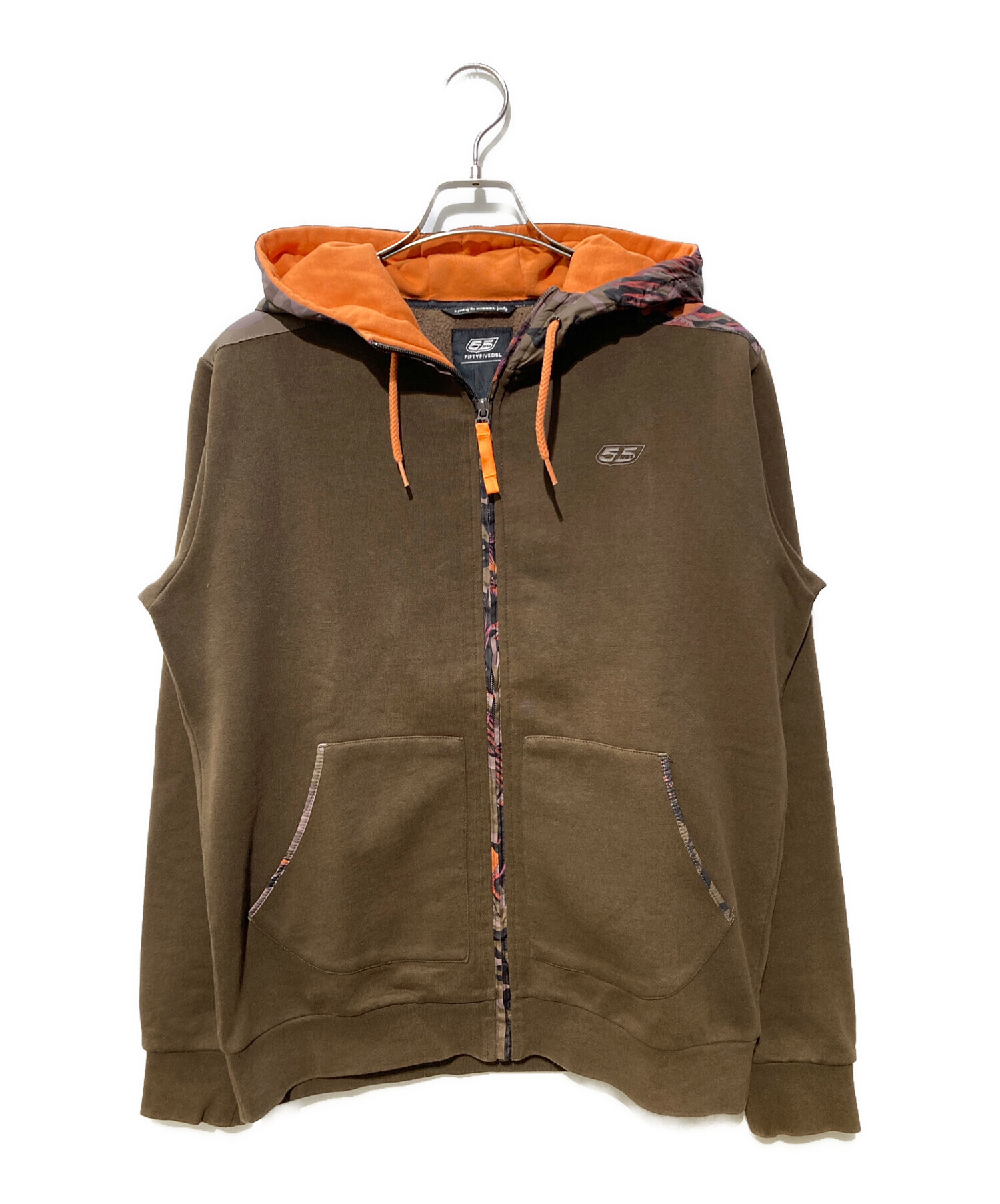 中古・古着通販】DIESEL (ディーゼル) ジップパーカー ブラウン サイズ 