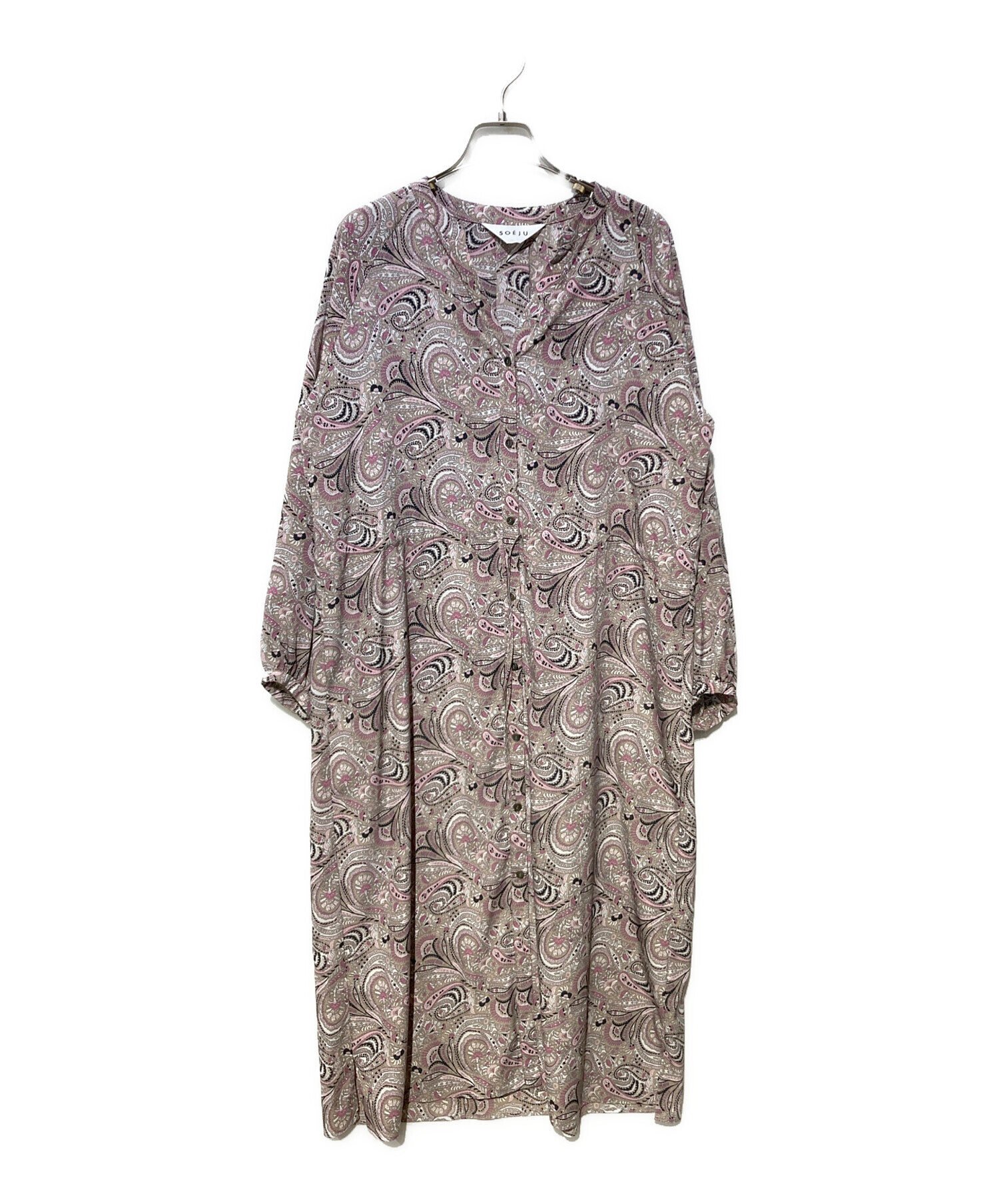 中古・古着通販】SOEJU (ソージュ) ペイズリー柄ワンピース ピンク