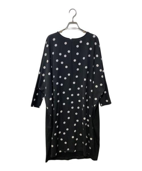 BEARDSLEY ビアズリー 袖口ドットワンピース F 黒 中古・古着通販】BEARDSLEY (ビアズリー) ドットワンピース ブラック