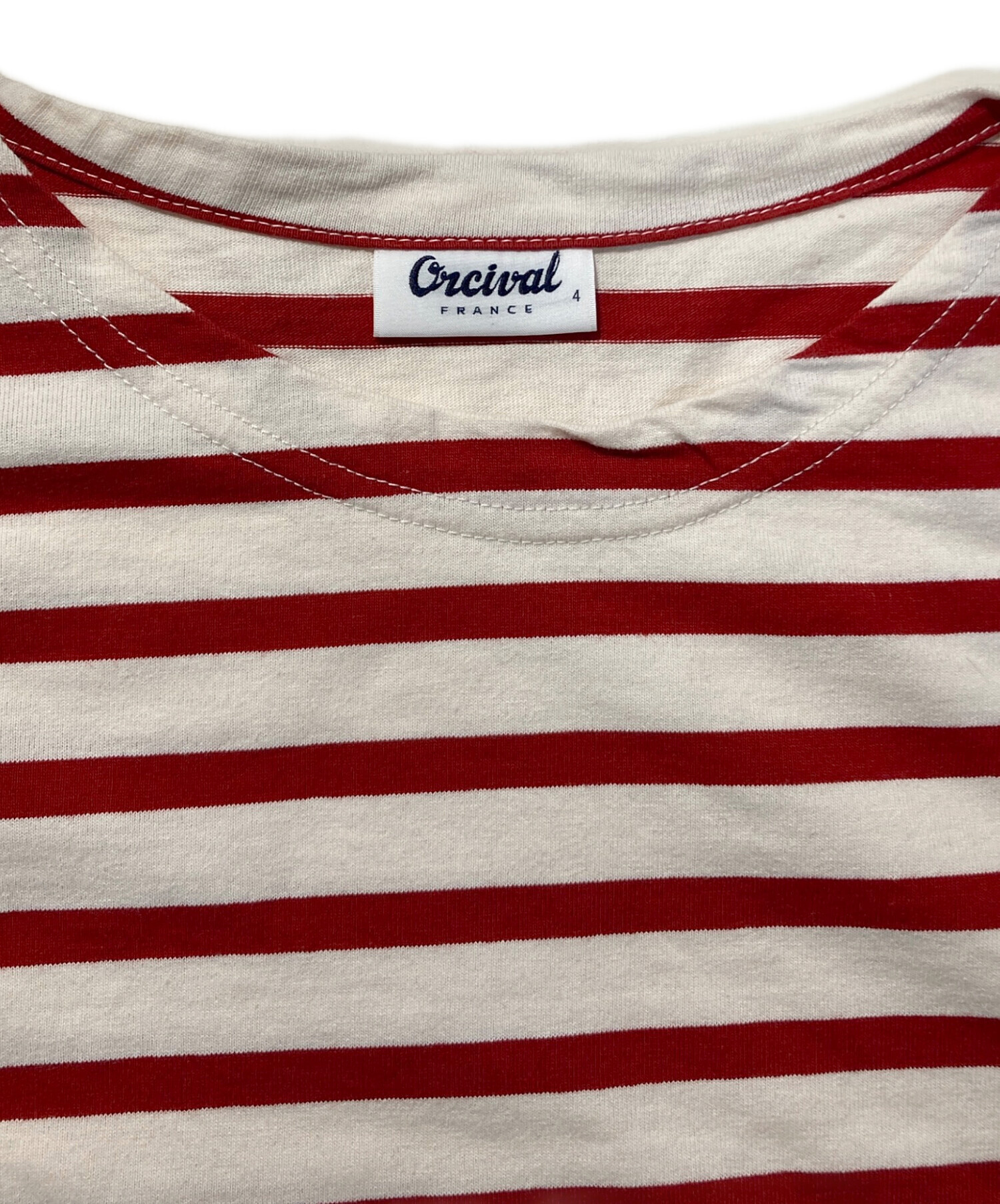 中古・古着通販】ORCIVAL (オーシバル) ボーダーTシャツ レッド