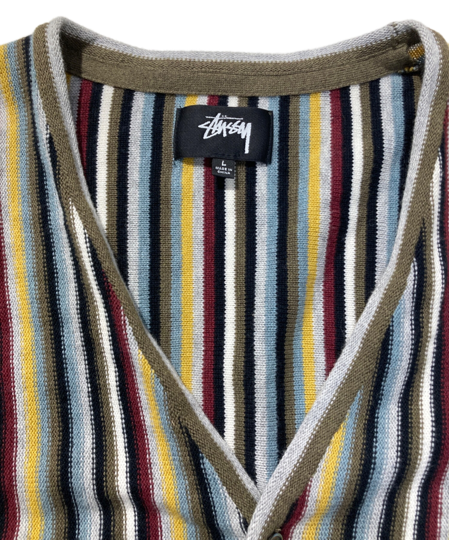 中古・古着通販】stussy (ステューシー) Stripe Pattern Cardigan