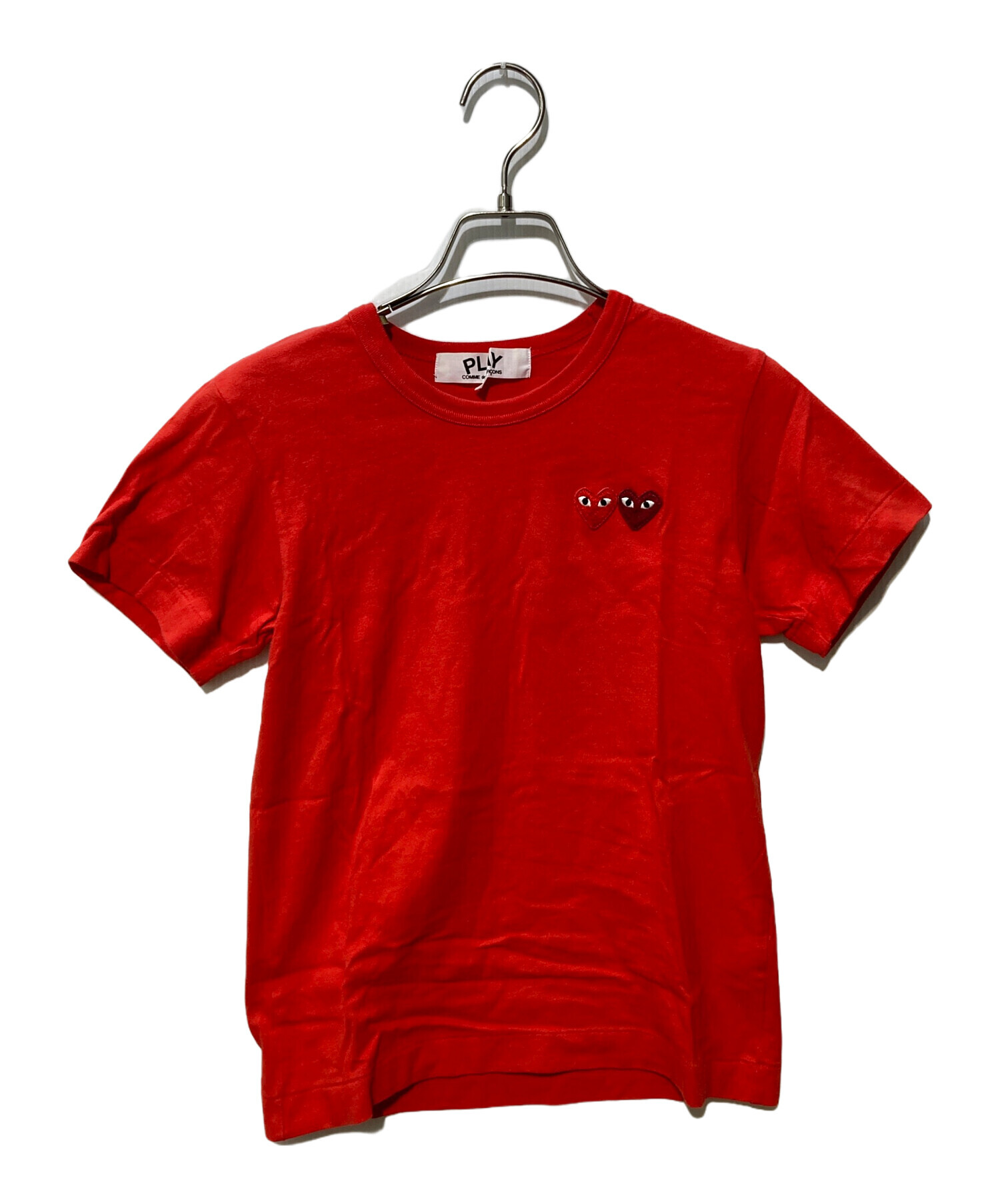COMME des GARCONS Tシャツ・カットソー S 赤 【古着】【中古】【送料無料】 中古・古着通販】PLAY COMME des GARCONS (プレイコムデギャルソン) T